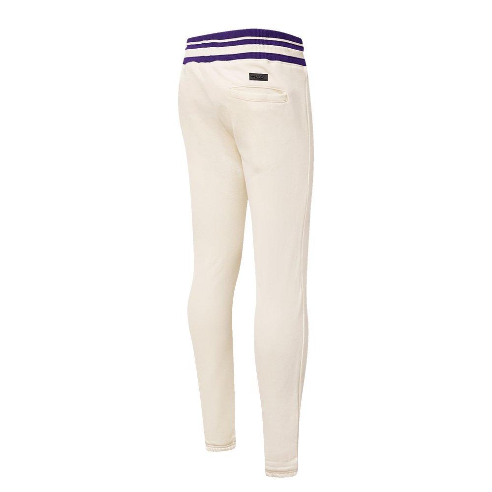 Pro Standard Men's NBA Los Angeles Lakers Retro Classic Fleece Sweatpants - Eggshell/Purple - EGGSHELL/PURPLE Thumbnail View 4