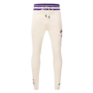 Pro Standard Men's NBA Los Angeles Lakers Retro Classic Fleece Sweatpants -Eggshell/Purple