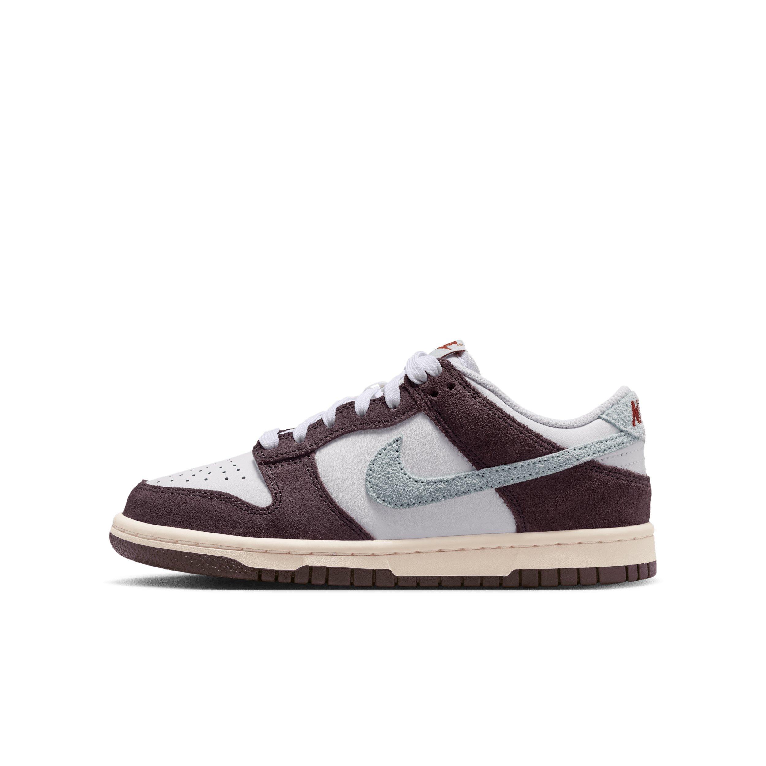 Nike Dunk Low SE Grade School Boys' "White/Burgundy Ash/Team Crimson/Glacier Blue" Shoe