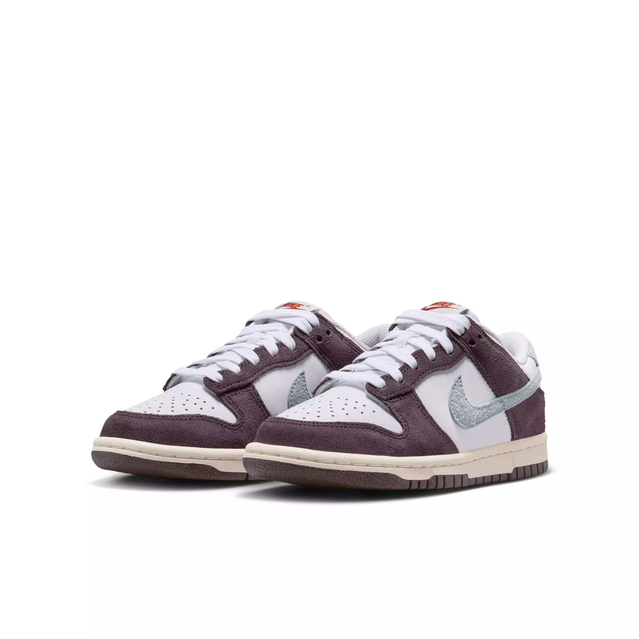 Nike Dunk Low SE "White/Burgundy Ash/Team Crimson/Glacier Blue" Grade School Boys' Shoe - WHITE/BURGUNDY/CRIMSON/BLUE