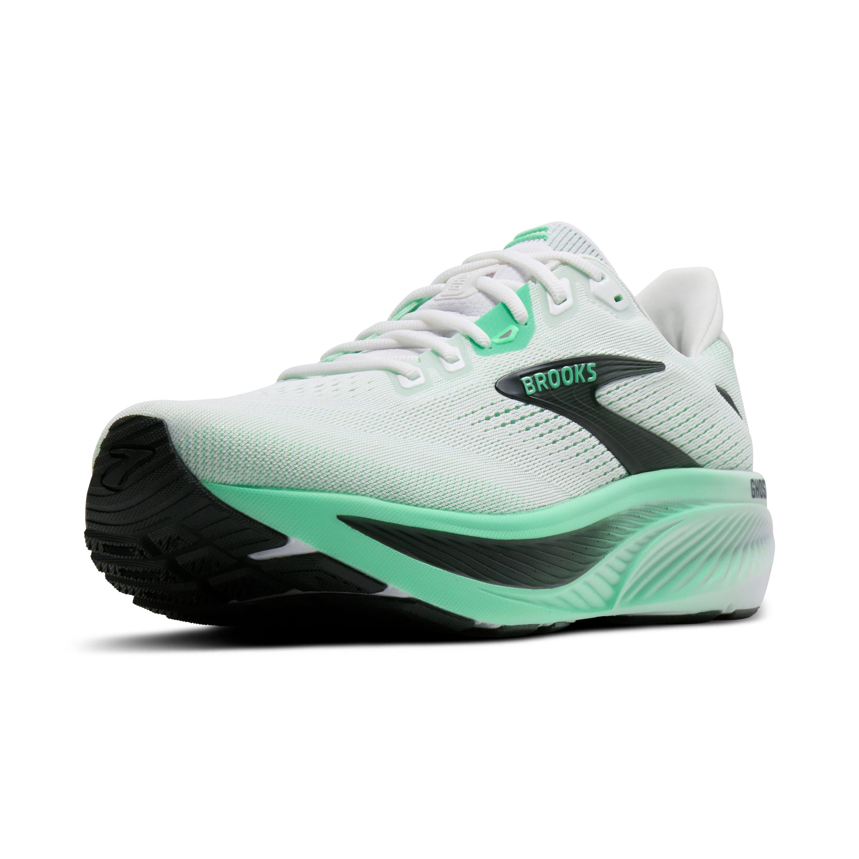 Brooks Ghost 18 "White/Spring Bud/Spruce" Men's Running Shoe - WHITE/SPRING/SPRUCE