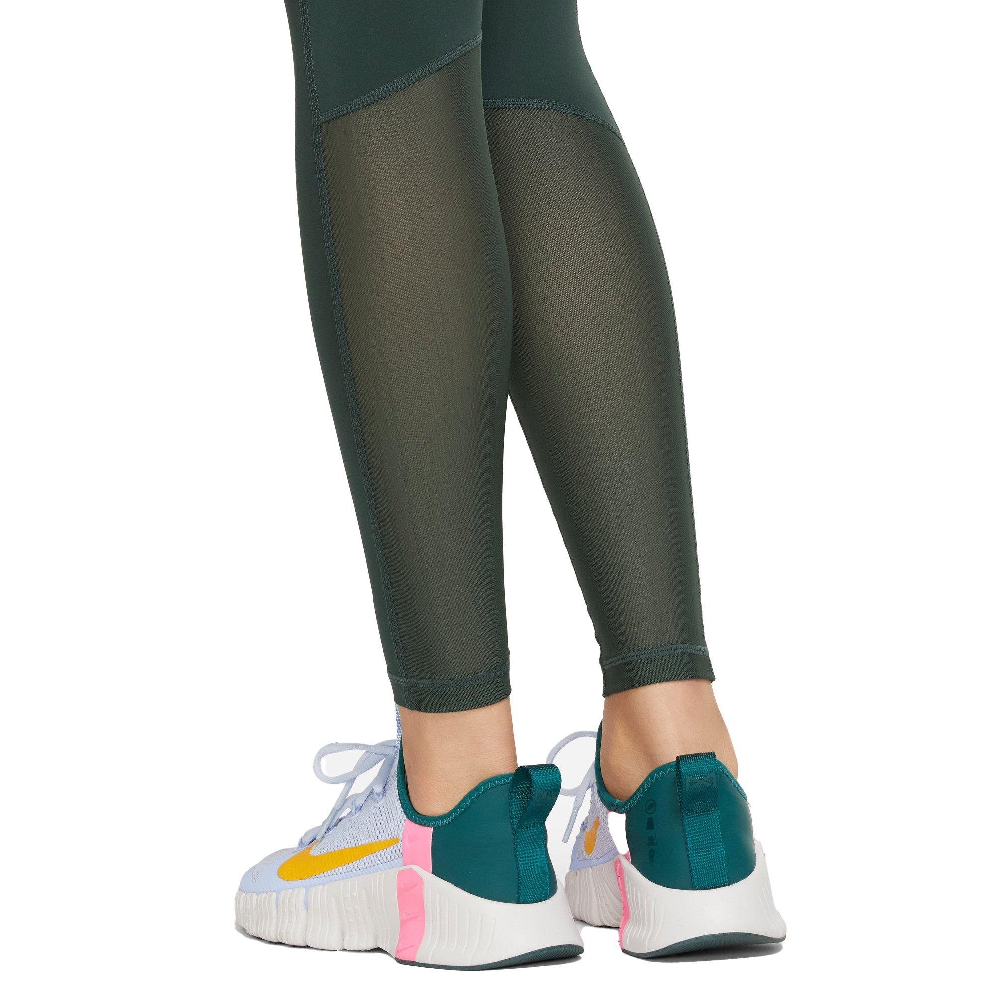 Nike Women's Pro 365 Mid-Rise Leggings - GREEN Thumbnail View 3