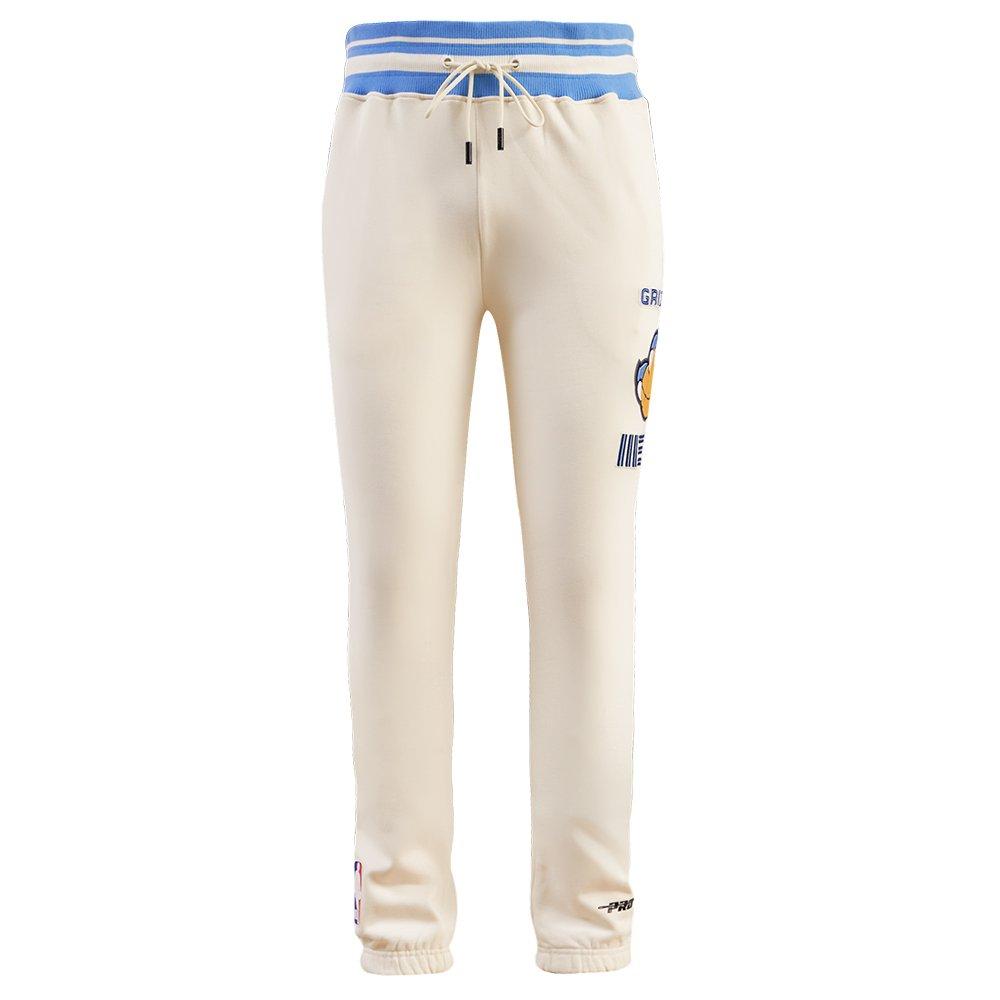 Pro Standard Men's NBA Memphis Grizzlies Retro Classic Fleece Sweatpants - Eggshell/Blue - EGGSHELL/BLUE Thumbnail View 1
