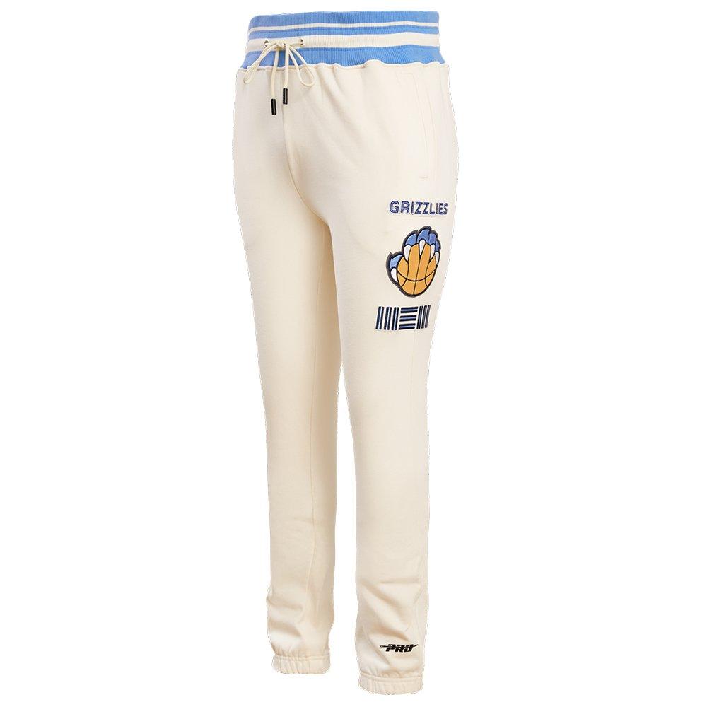 Pro Standard Men's NBA Memphis Grizzlies Retro Classic Fleece Sweatpants -Eggshell/Blue - EGGSHELL/BLUE Thumbnail View 3