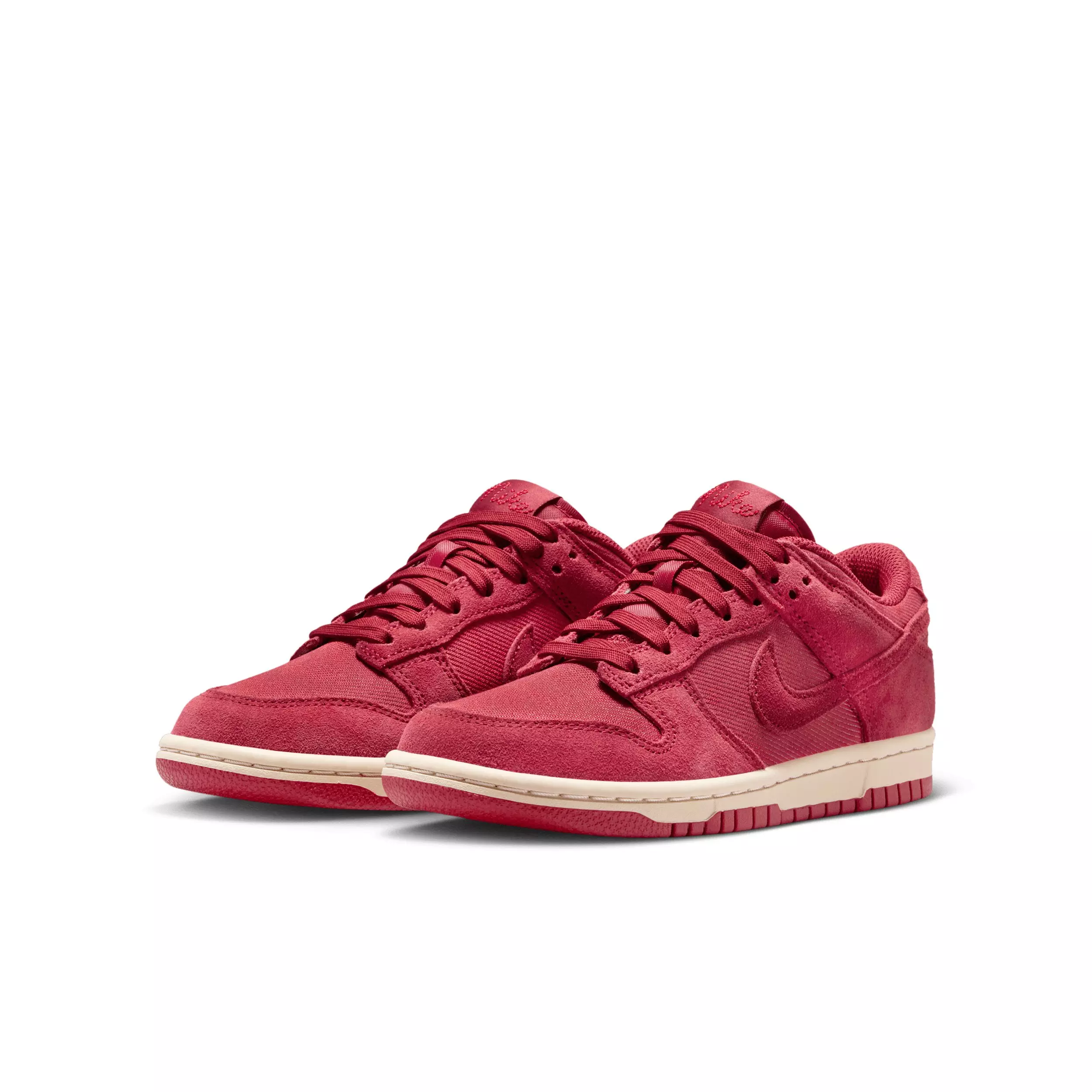 Nike Dunk Low SE "Team Crimson/Team Crimson/Sanddrift/Team Crimson" Grade School Boys' Shoe - CRIMSON/CRIMSON/SANDDRIFT/CRIMSON