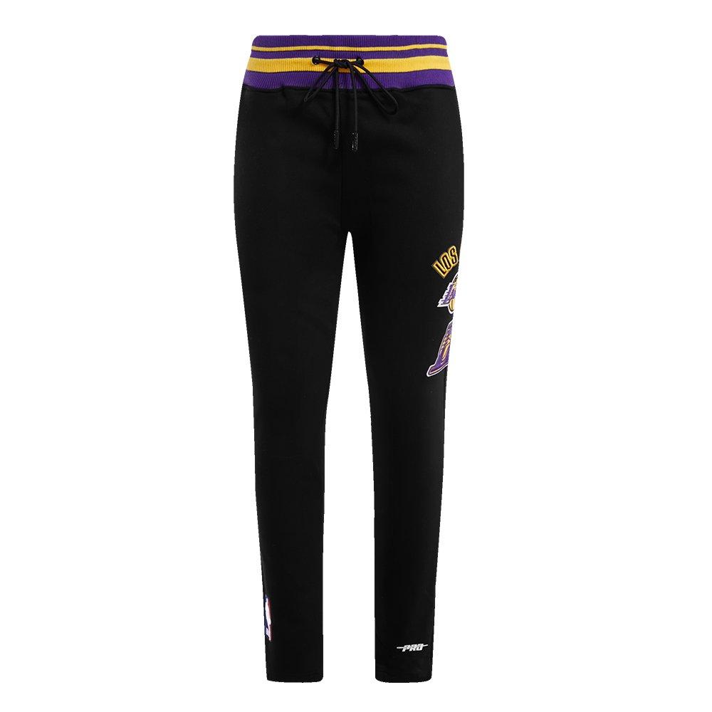 Pro Standard Men's NBA Los Angeles Lakers Retro Classic Fleece Sweatpants - Black/Purple/Yellow - BLACK/PURPLE/YELLOW Thumbnail View 1