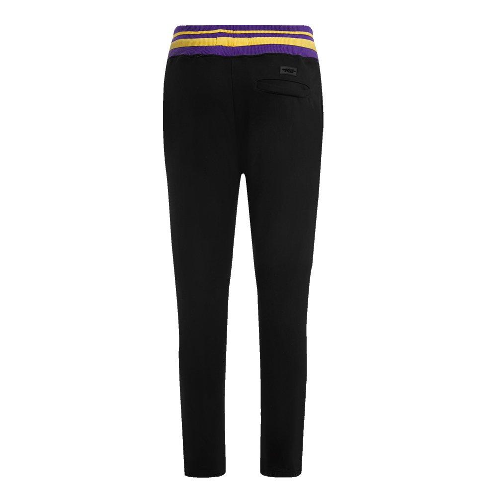 Pro Standard Men's NBA Los Angeles Lakers Retro Classic Fleece Sweatpants - Black/Purple/Yellow - BLACK/PURPLE/YELLOW Thumbnail View 2