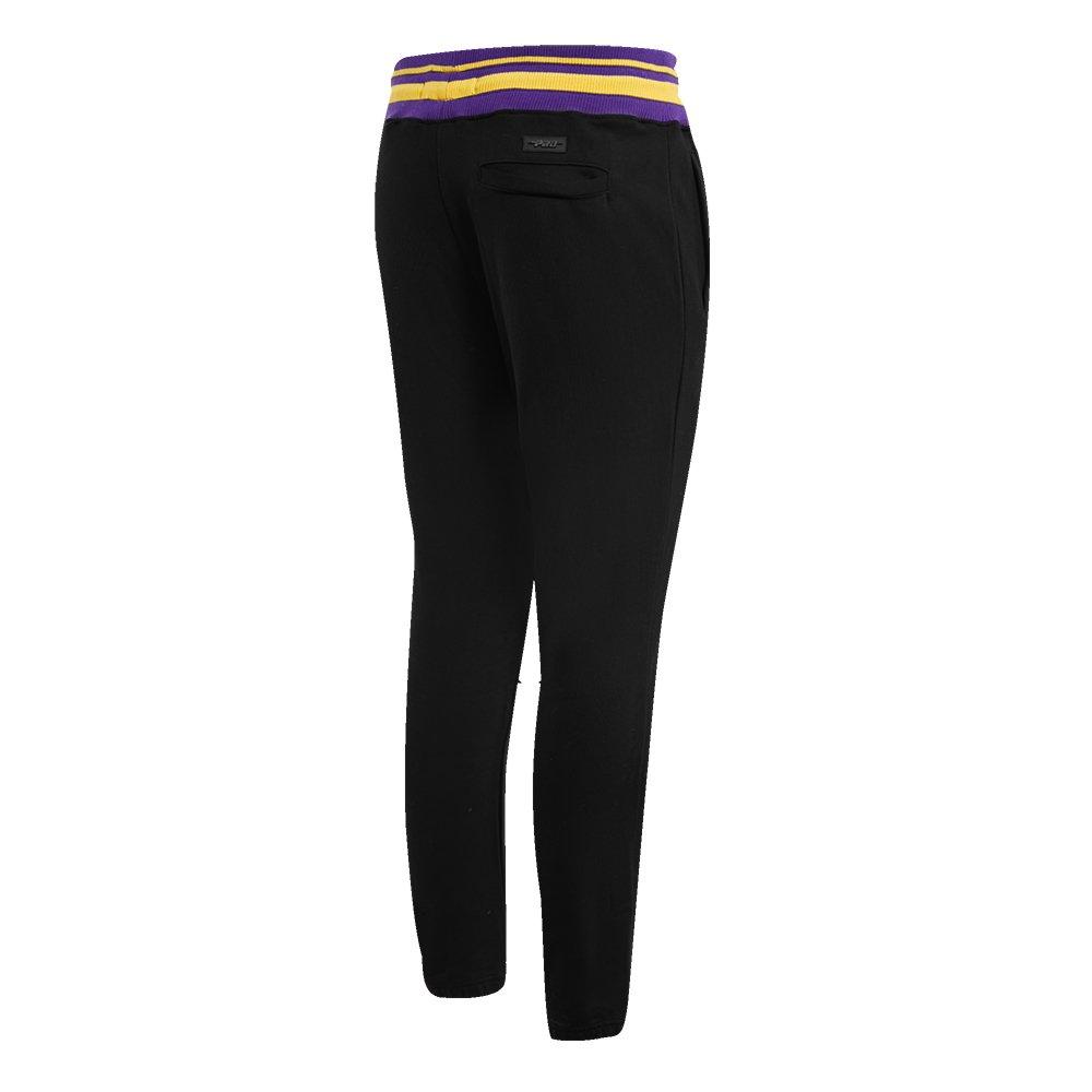 Pro Standard Men's NBA Los Angeles Lakers Retro Classic Fleece Sweatpants - Black/Purple/Yellow - BLACK/PURPLE/YELLOW Thumbnail View 4