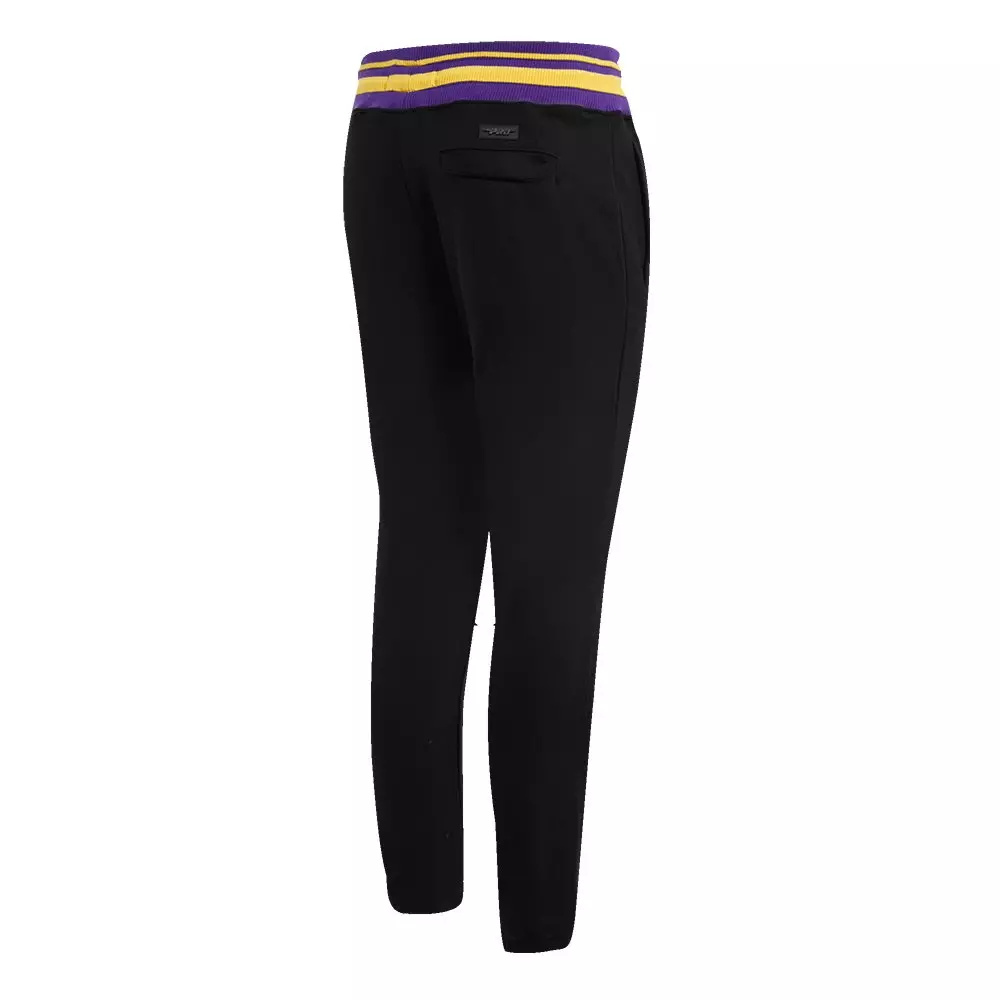 Pro Standard Men's NBA Los Angeles Lakers Retro Classic Fleece Sweatpants -Black/Purple/Yellow - BLACK/PURPLE/YELLOW