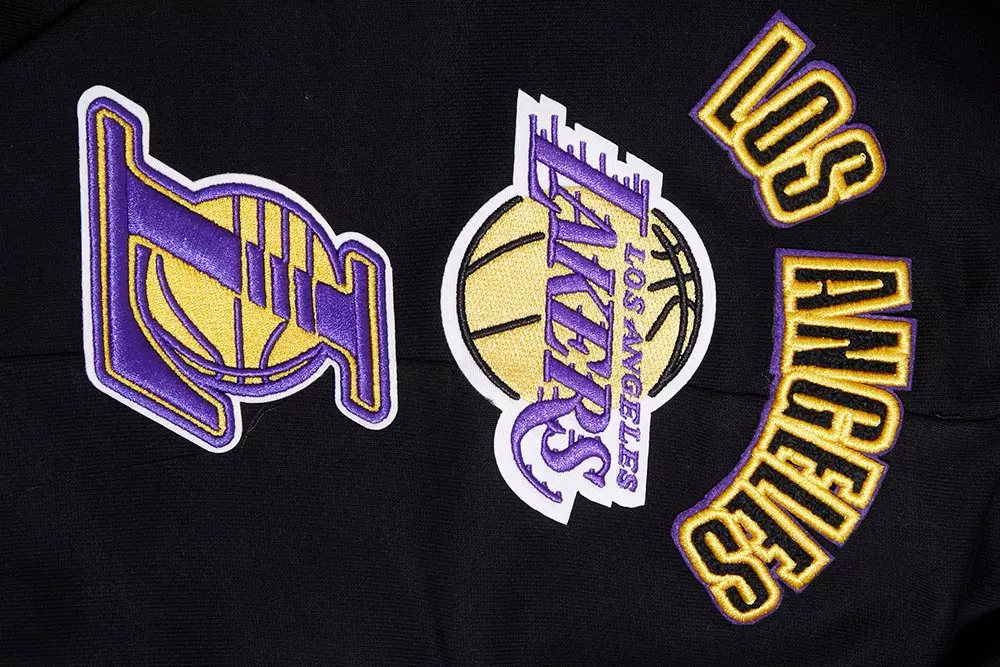 Pro Standard Men's NBA Los Angeles Lakers Retro Classic Fleece Sweatpants -Black/Purple/Yellow - BLACK/PURPLE/YELLOW