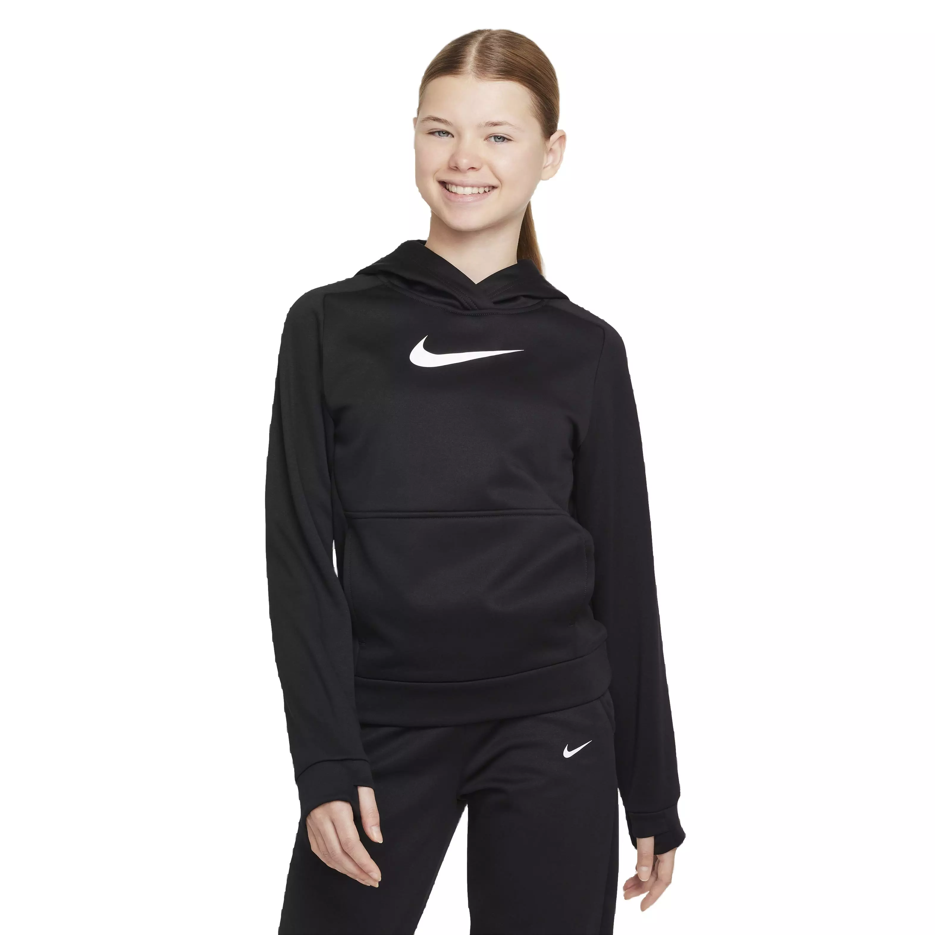 Nike Big Girls' Training Hoodie - Black - BLACK