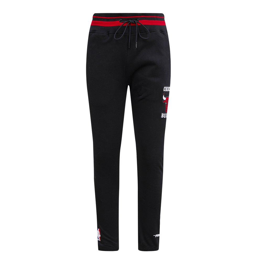 Pro Standard Men's NBA Chicago Bulls Retro Classic Fleece Sweatpants - Black/Red - BLACK/RED Thumbnail View 1