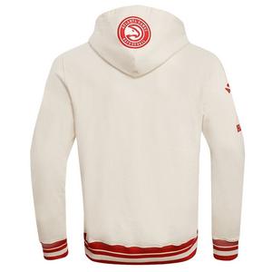 Pro Standard Men's NBA Atlanta Hawks Retro Classic Fleece Pullover Hoodie -Eggshell/Red