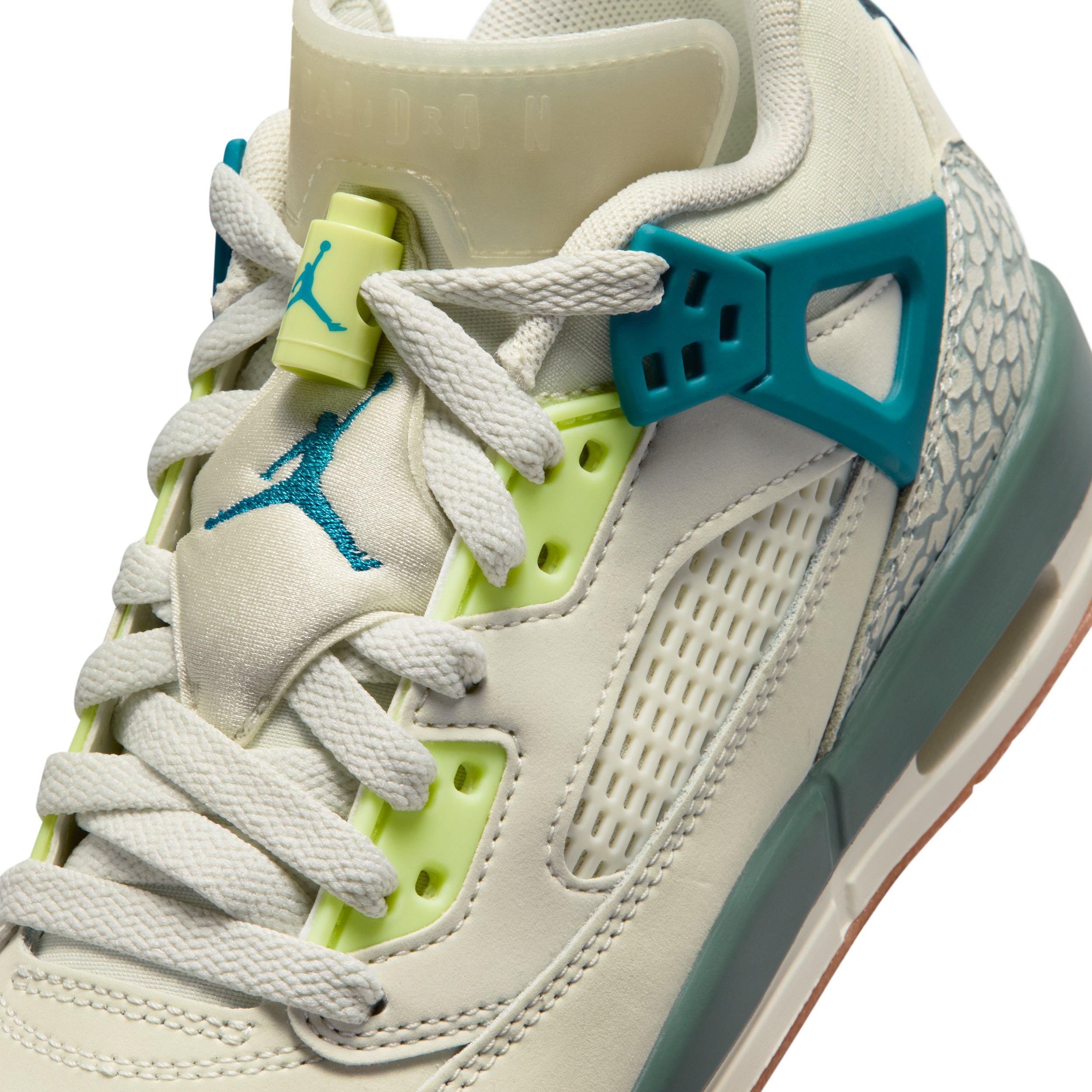 Jordan Spizike Low "Sea Glass/Dusty Sage/Light Lemon Twist/Green Abyss" Grade School Girls' Shoe - SEA GLASS/SAGE/LT LEMON/GREEN Thumbnail View 7