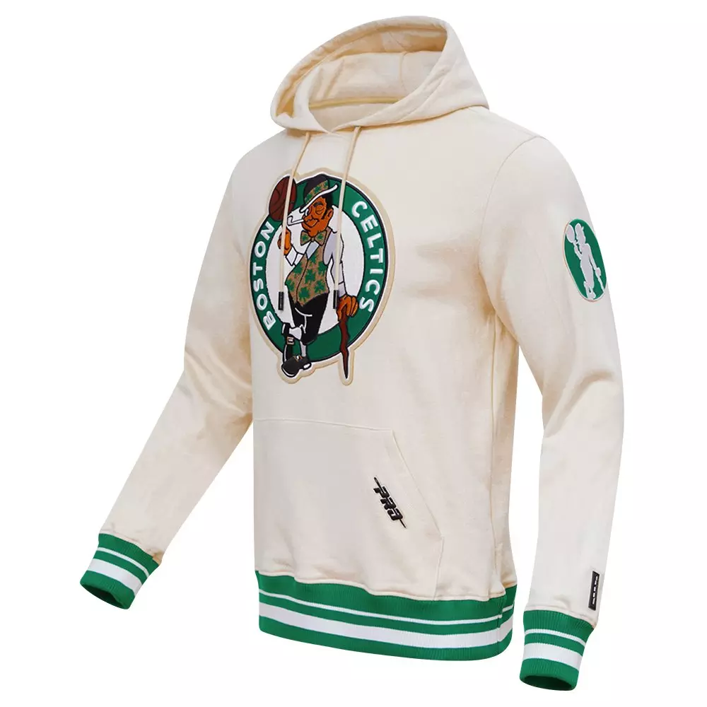 Pro Standard Men's NBA Boston Celtics Retro Classic Fleece Pullover Hoodie - Eggshell/Kelly Green - EGGSHELL/KELLY GREEN