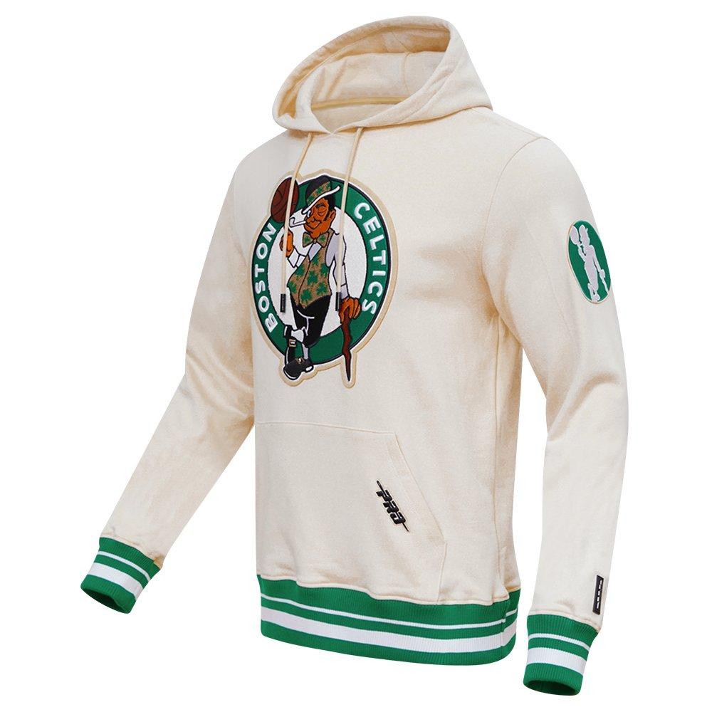 Pro Standard Men's NBA Boston Celtics Retro Classic Fleece Pullover Hoodie -Eggshell/Kelly Green - EGGSHELL/KELLY GREEN Thumbnail View 3