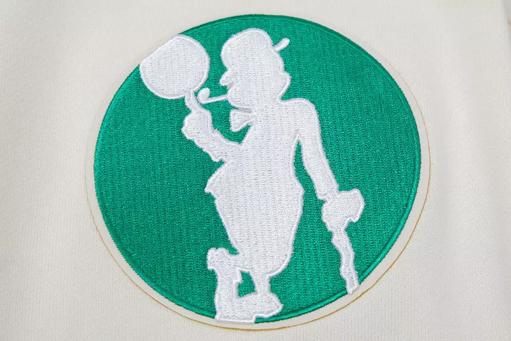 Pro Standard Men's NBA Boston Celtics Retro Classic Fleece Pullover Hoodie -Eggshell/Kelly Green - EGGSHELL/KELLY GREEN