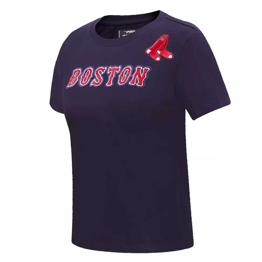 Pro Standard Women's MLB Boston Red Sox​ Classic Short Sleeve SJ Slim Fit Top -Navy - NAVY