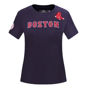 Pro Standard Women's MLB Boston Red Sox​ Classic Short Sleeve SJ Slim Fit Top -Navy