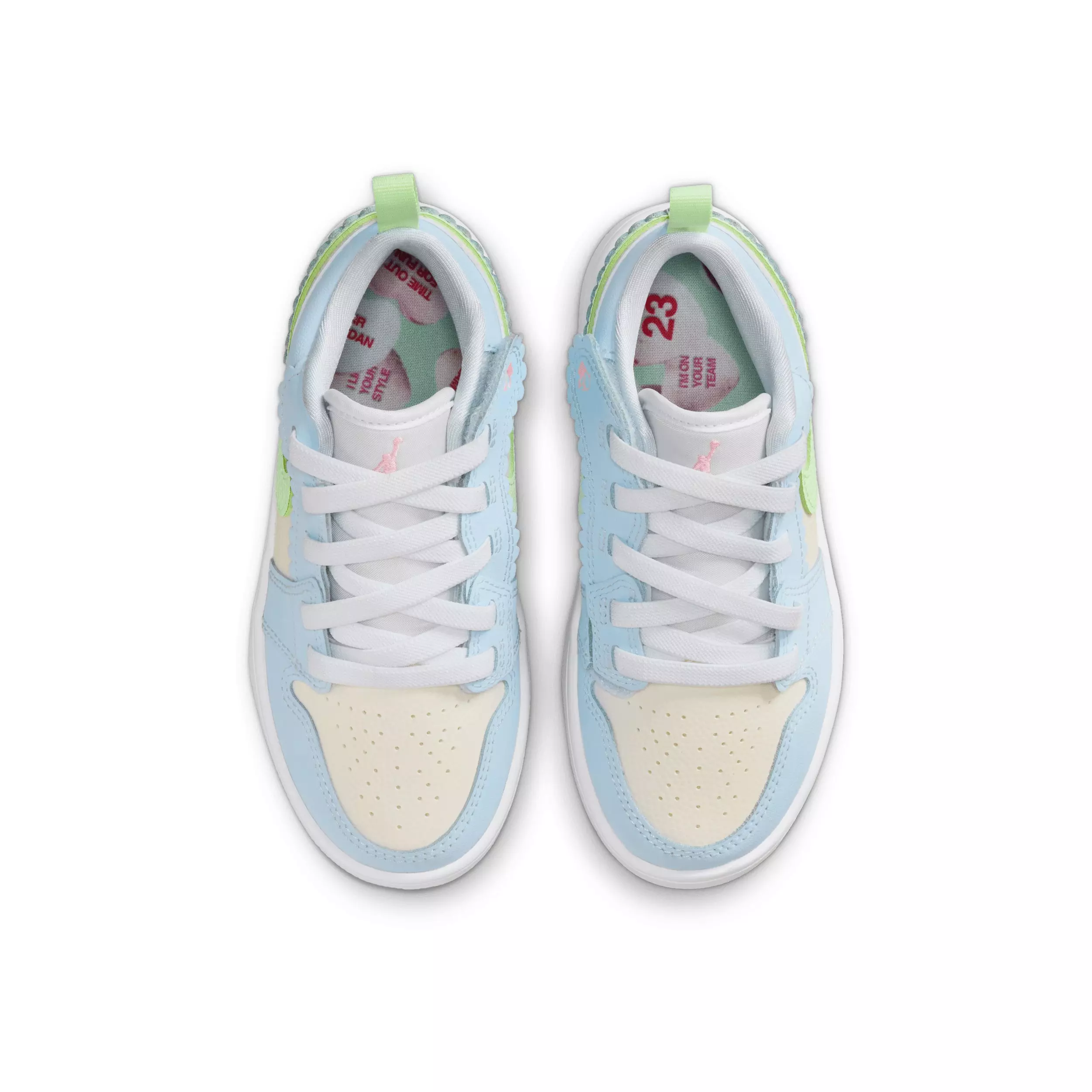 Jordan 1 Low Alt SE "Half Blue/Sail/White/Vapor Green" Preschool Girls' Shoe - BLUE/SAIL/WHITE/GREEN