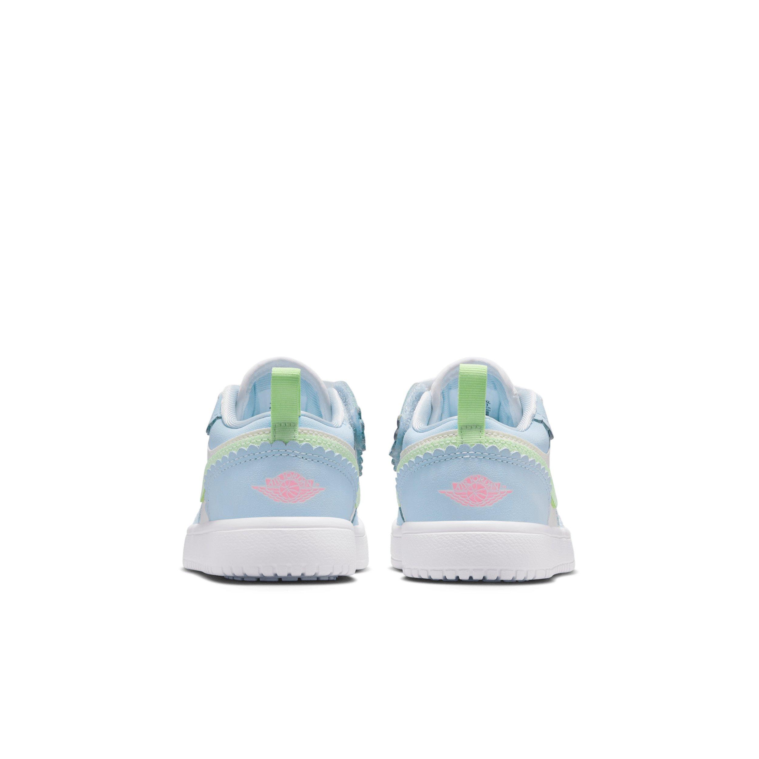 Jordan 1 Low Alt SE "Half Blue/Sail/White/Vapor Green" Preschool Girls' Shoe - BLUE/SAIL/WHITE/GREEN Thumbnail View 5