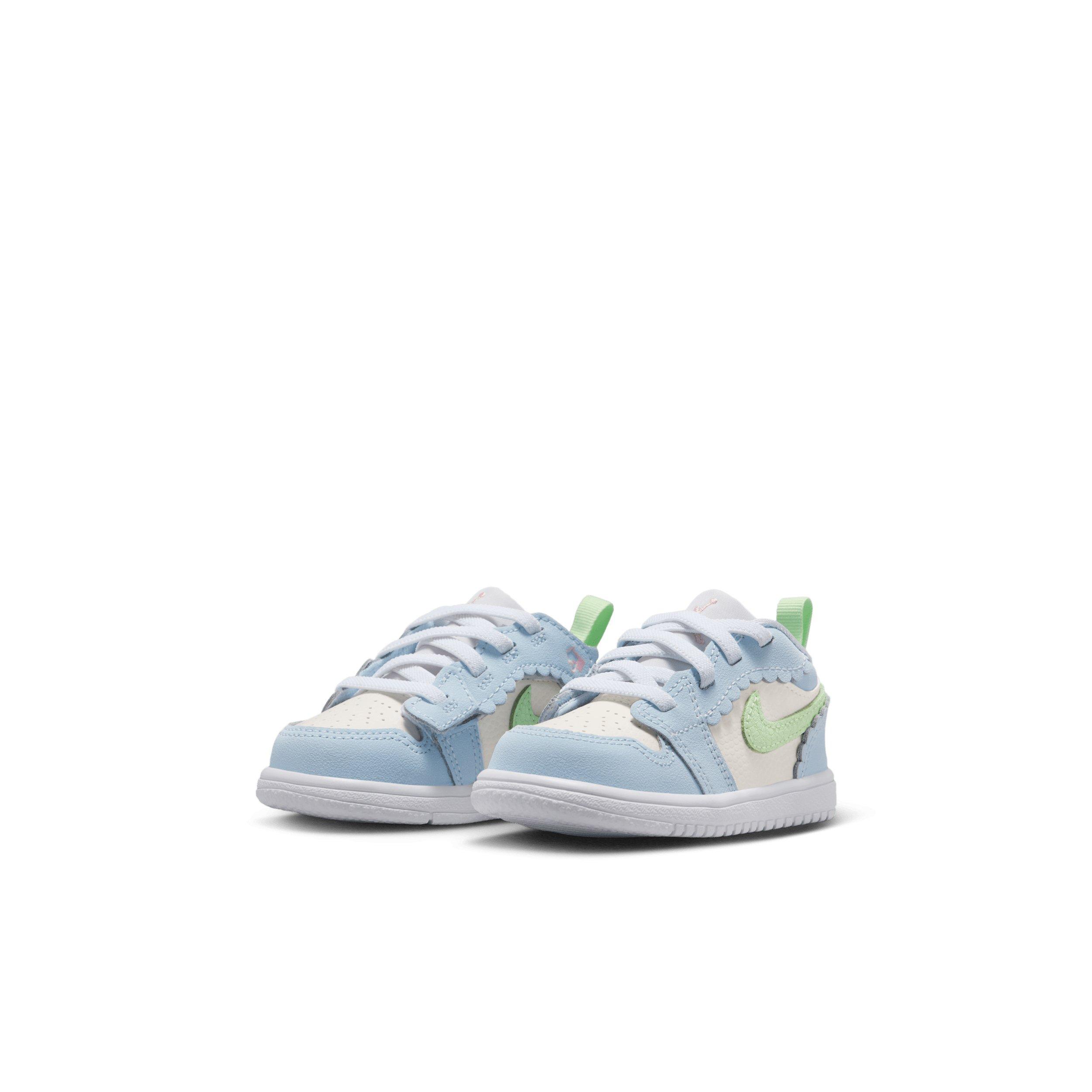 Jordan 1 Low Alt SE "Half Blue/Sail/White/Vapor Green" Infant Girls' Shoe - BLUE/SAIL/WHITE/GREEN Thumbnail View 3