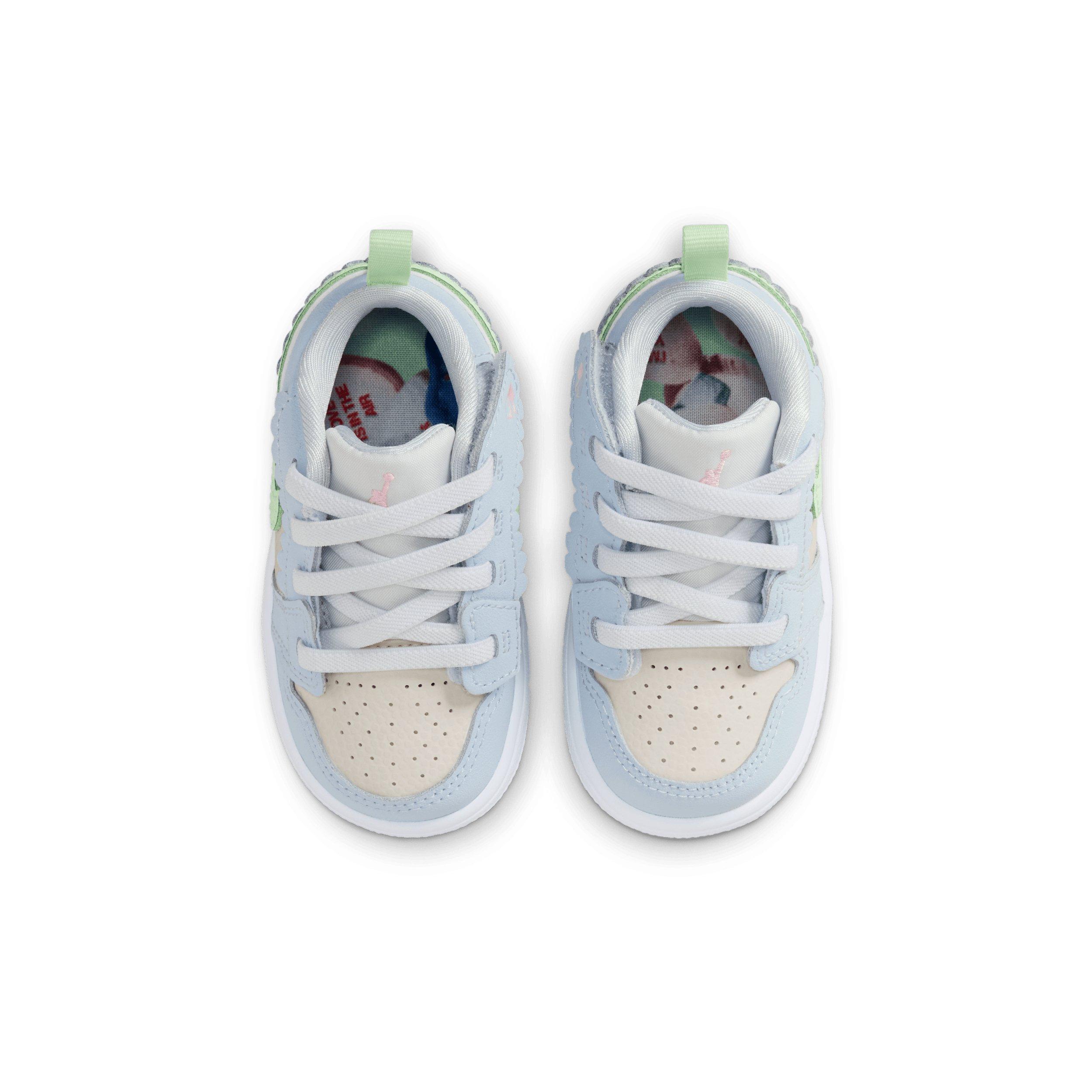 Jordan 1 Low Alt SE "Half Blue/Sail/White/Vapor Green" Infant Girls' Shoe - BLUE/SAIL/WHITE/GREEN Thumbnail View 4