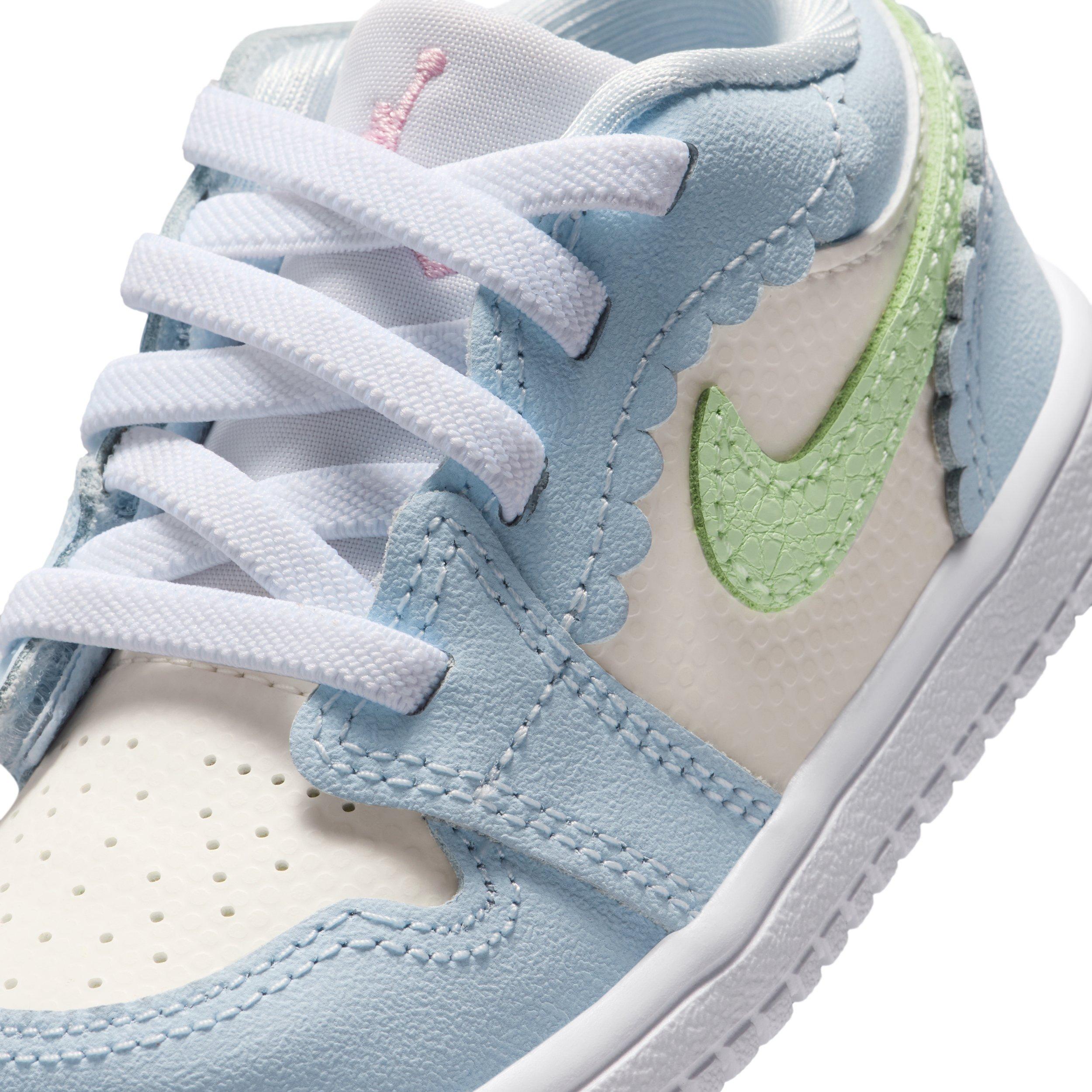 Jordan 1 Low Alt SE "Half Blue/Sail/White/Vapor Green" Infant Girls' Shoe - BLUE/SAIL/WHITE/GREEN Thumbnail View 7