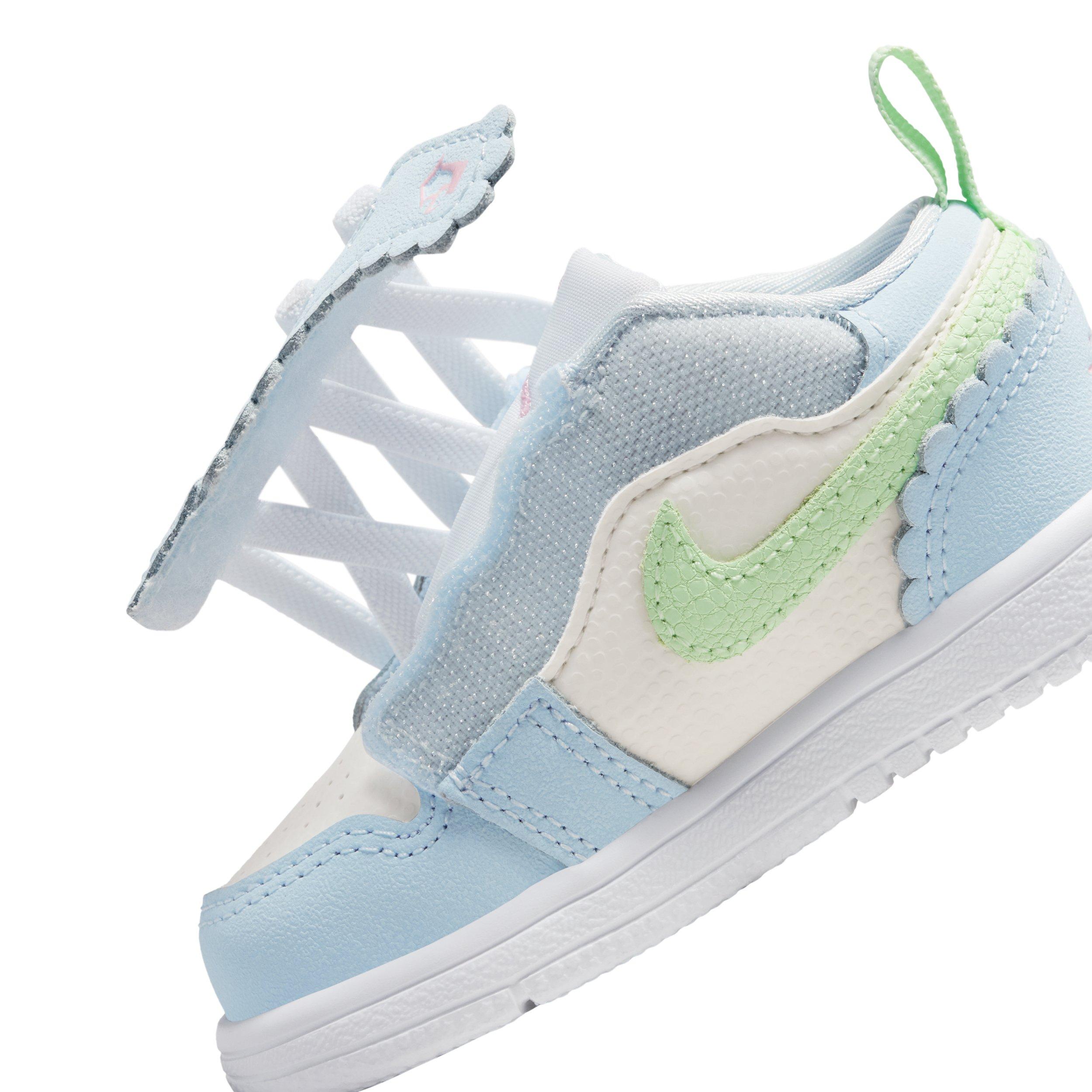 Jordan 1 Low Alt SE "Half Blue/Sail/White/Vapor Green" Infant Girls' Shoe - BLUE/SAIL/WHITE/GREEN Thumbnail View 8