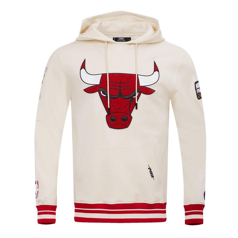 Pro Standard Men's NBA Chicago Bulls Retro Classic Fleece Pullover Hoodie - Eggshell/Red - EGGSHELL/RED Thumbnail View 1