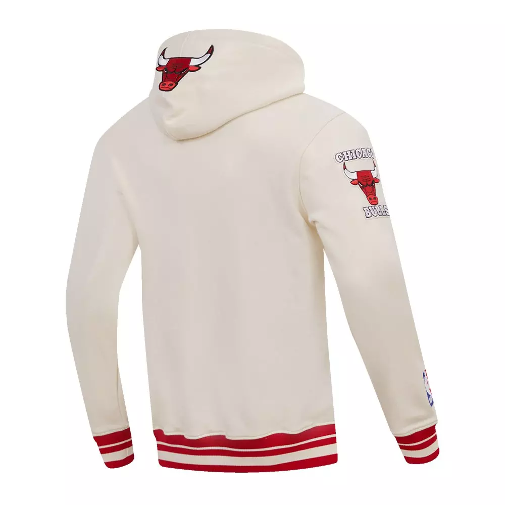 Pro Standard Men's NBA Chicago Bulls Retro Classic Fleece Pullover Hoodie - Eggshell/Red - EGGSHELL/RED