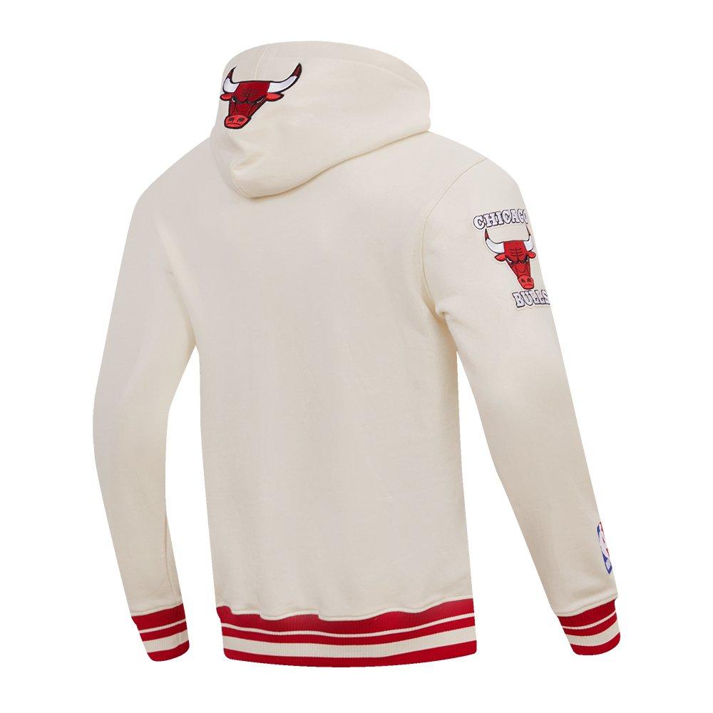 Pro Standard Men's NBA Chicago Bulls Retro Classic Fleece Pullover Hoodie -Eggshell/Red - EGGSHELL/RED Thumbnail View 2