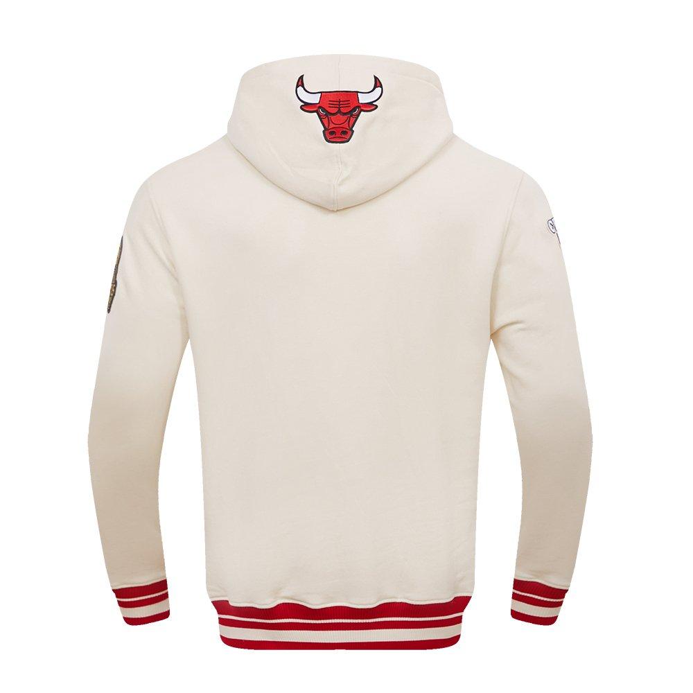 Pro Standard Men's NBA Chicago Bulls Retro Classic Fleece Pullover Hoodie - Eggshell/Red - EGGSHELL/RED Thumbnail View 4