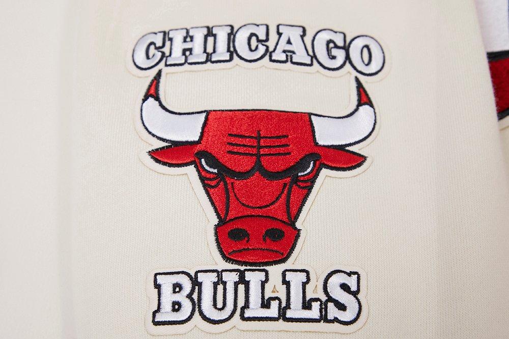 Pro Standard Men's NBA Chicago Bulls Retro Classic Fleece Pullover Hoodie -Eggshell/Red - EGGSHELL/RED Thumbnail View 6