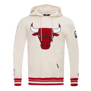 Pro Standard Men's NBA Chicago Bulls Retro Classic Fleece Pullover Hoodie -Eggshell/Red