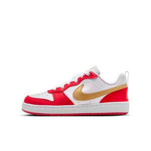 Nike Court Borough Low Recraft "White/University Red/White/Metallic Gold" Grade School Boys' Shoe