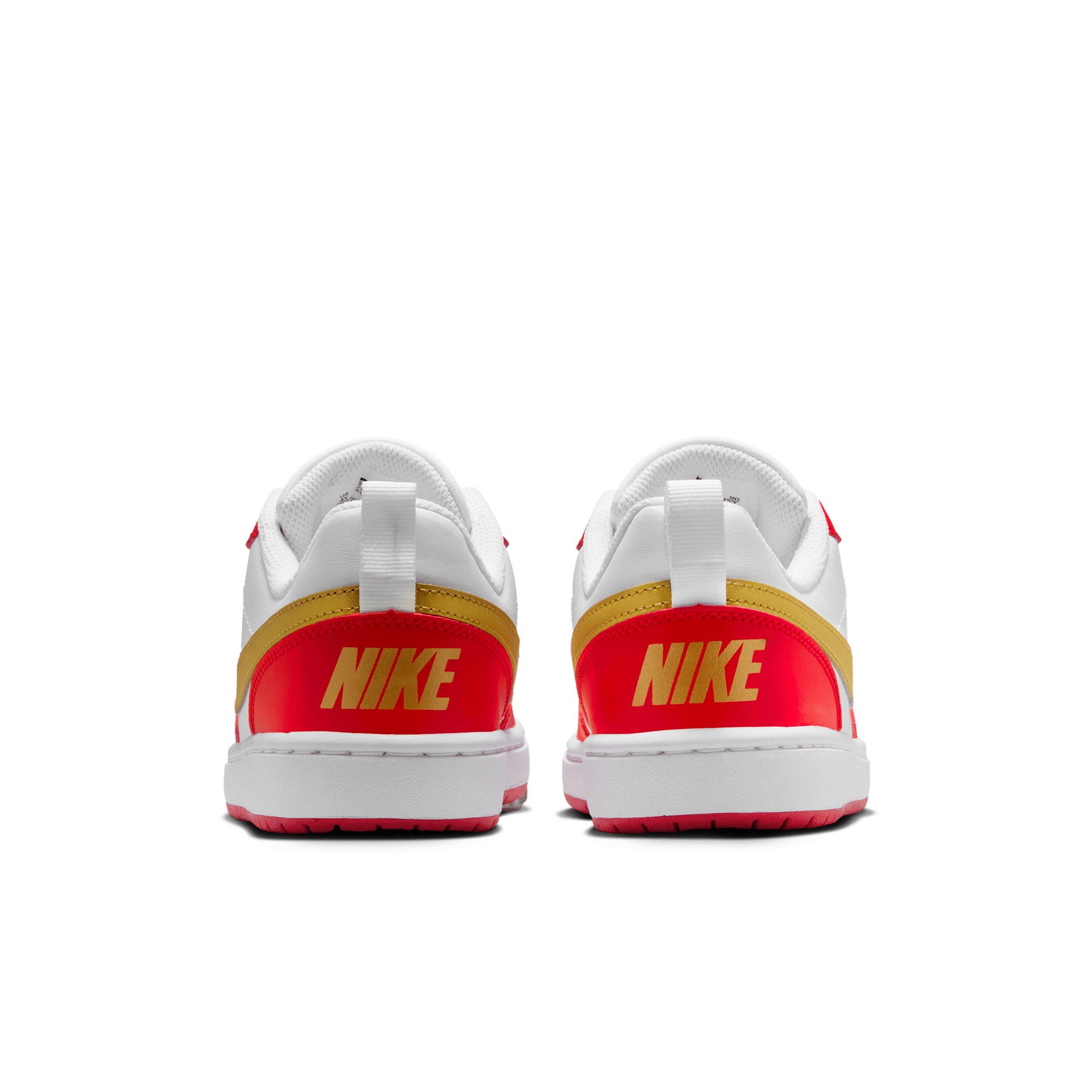 Nike Court Borough Low Recraft "White/University Red/White/Metallic Gold" Grade School Boys' Shoe - WHITE/RED/WHITE/GOLD Thumbnail View 5