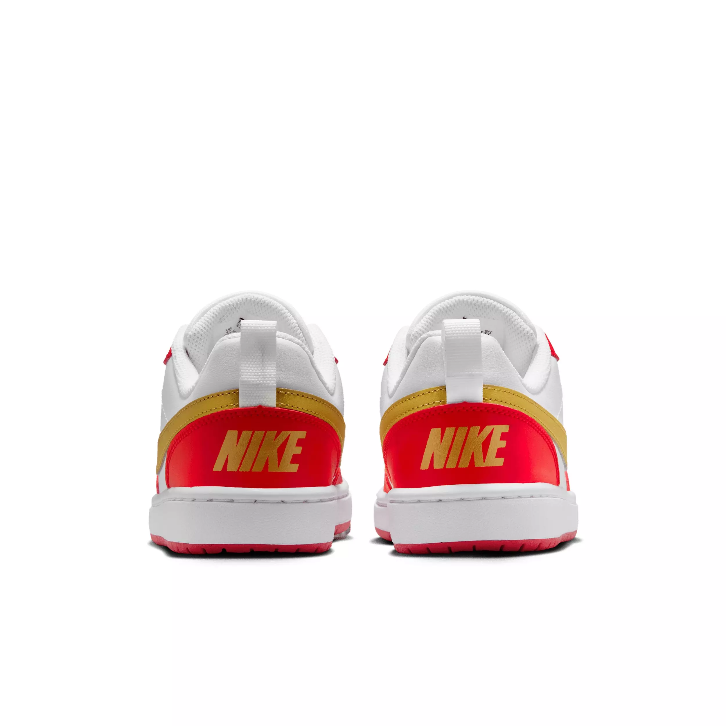 Nike Court Borough Low Recraft "White/University Red/White/Metallic Gold" Grade School Boys' Shoe - WHITE/RED/WHITE/GOLD