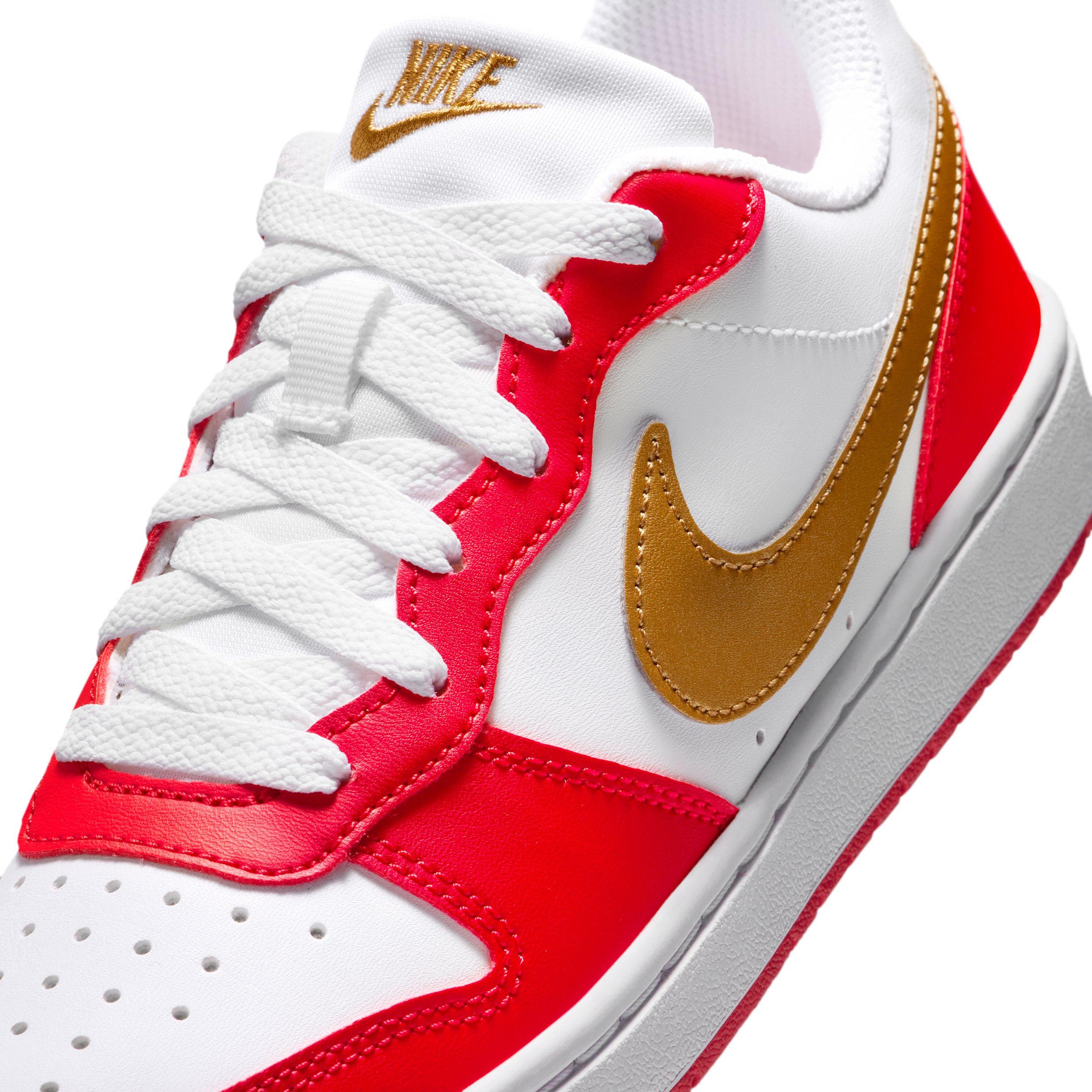 Nike Court Borough Low Recraft "White/University Red/White/Metallic Gold" Grade School Boys' Shoe - WHITE/RED/WHITE/GOLD Thumbnail View 7
