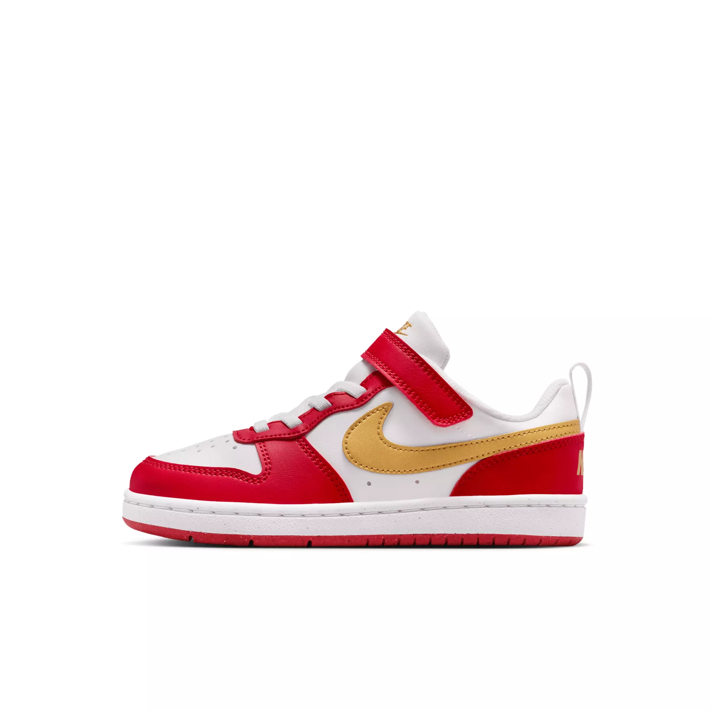 Nike Court Borough Low Recraft "White/University Red/White/Metallic Gold" Preschool Boys' Shoe - WHITE/RED/WHITE/GOLD