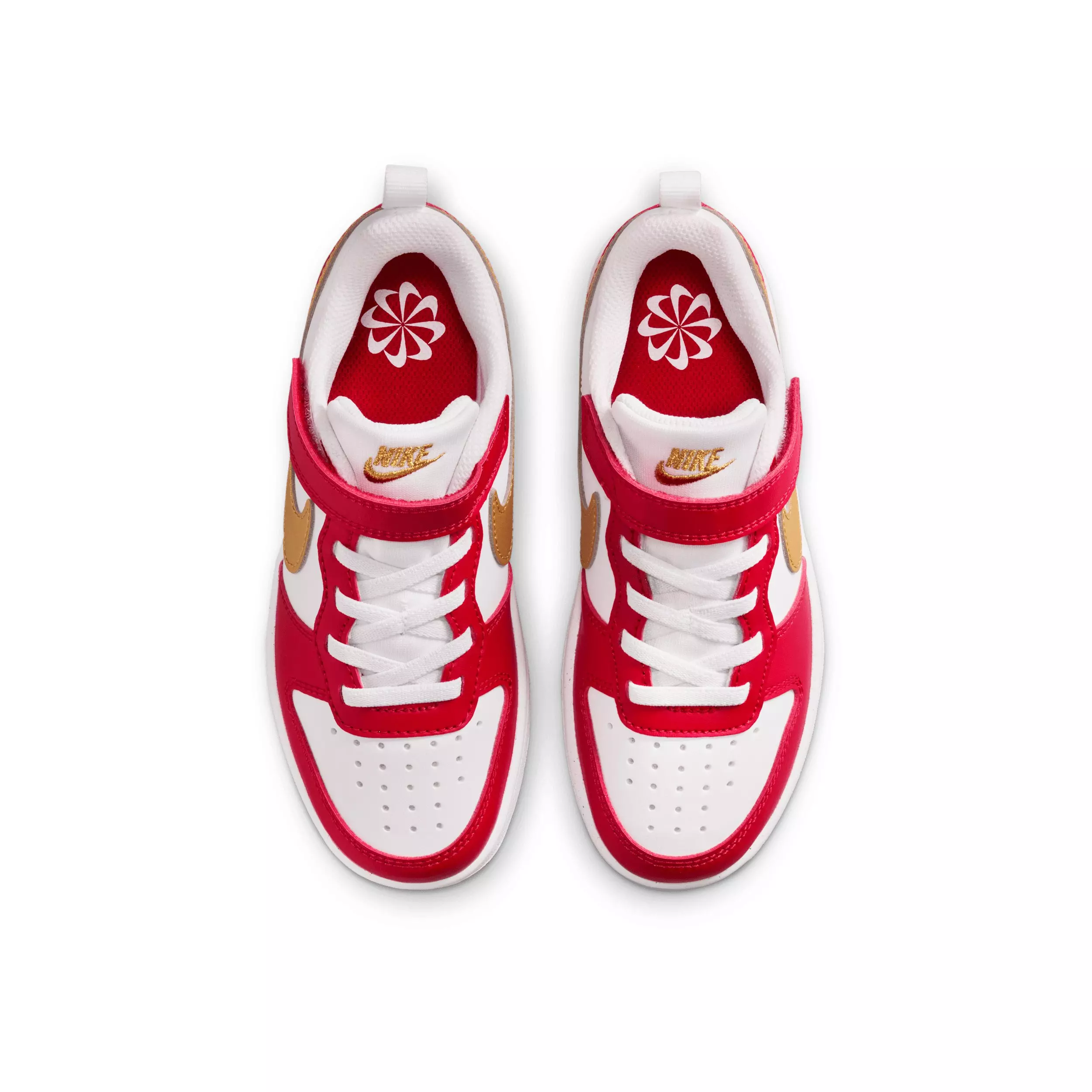 Nike Court Borough Low Recraft "White/University Red/White/Metallic Gold" Preschool Boys' Shoe - WHITE/RED/WHITE/GOLD