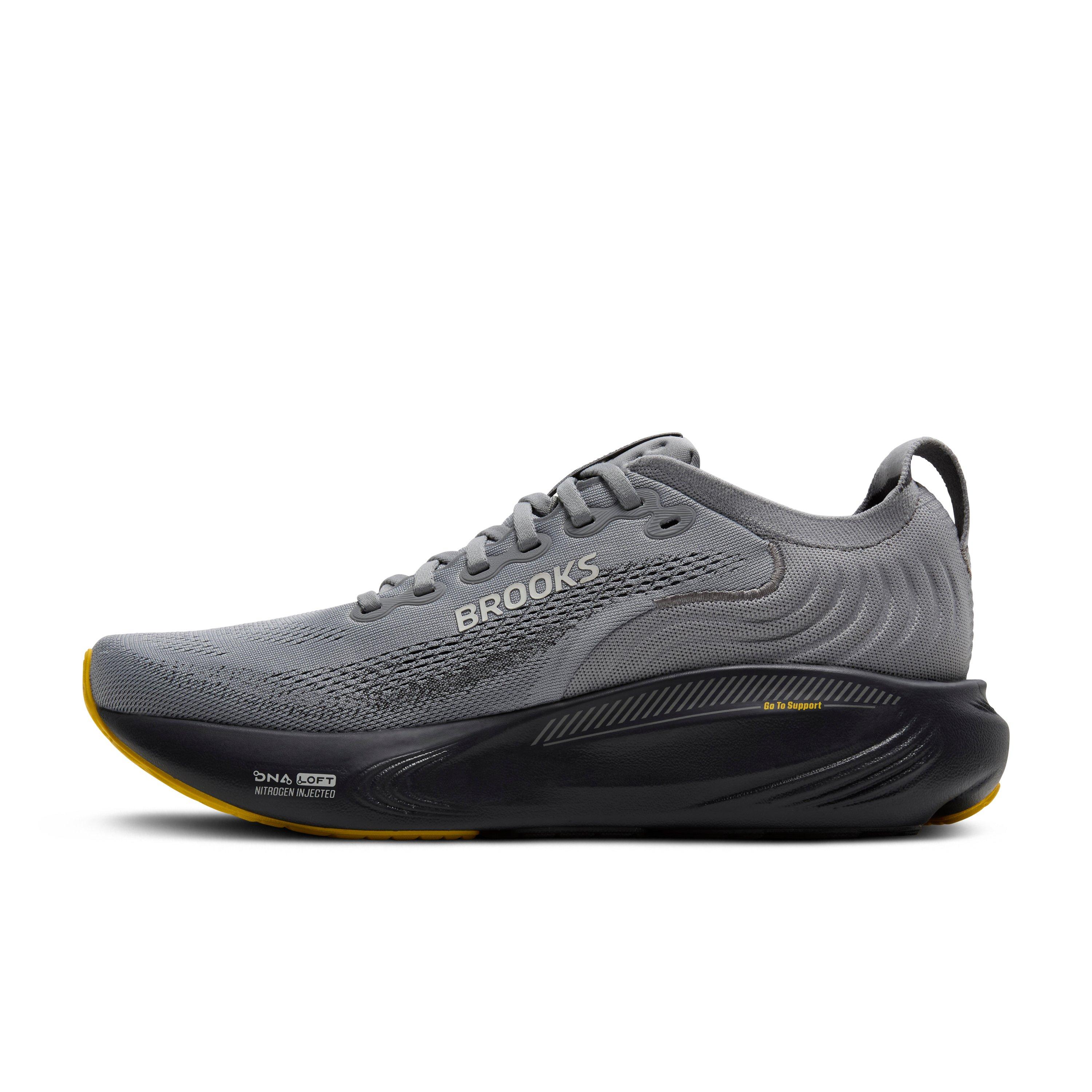 Brooks Adrenaline GTS 25 "Primer Grey/Ebony/Jasmin" Men's Wide Running Shoe - GREY/EBONY/JASMIN