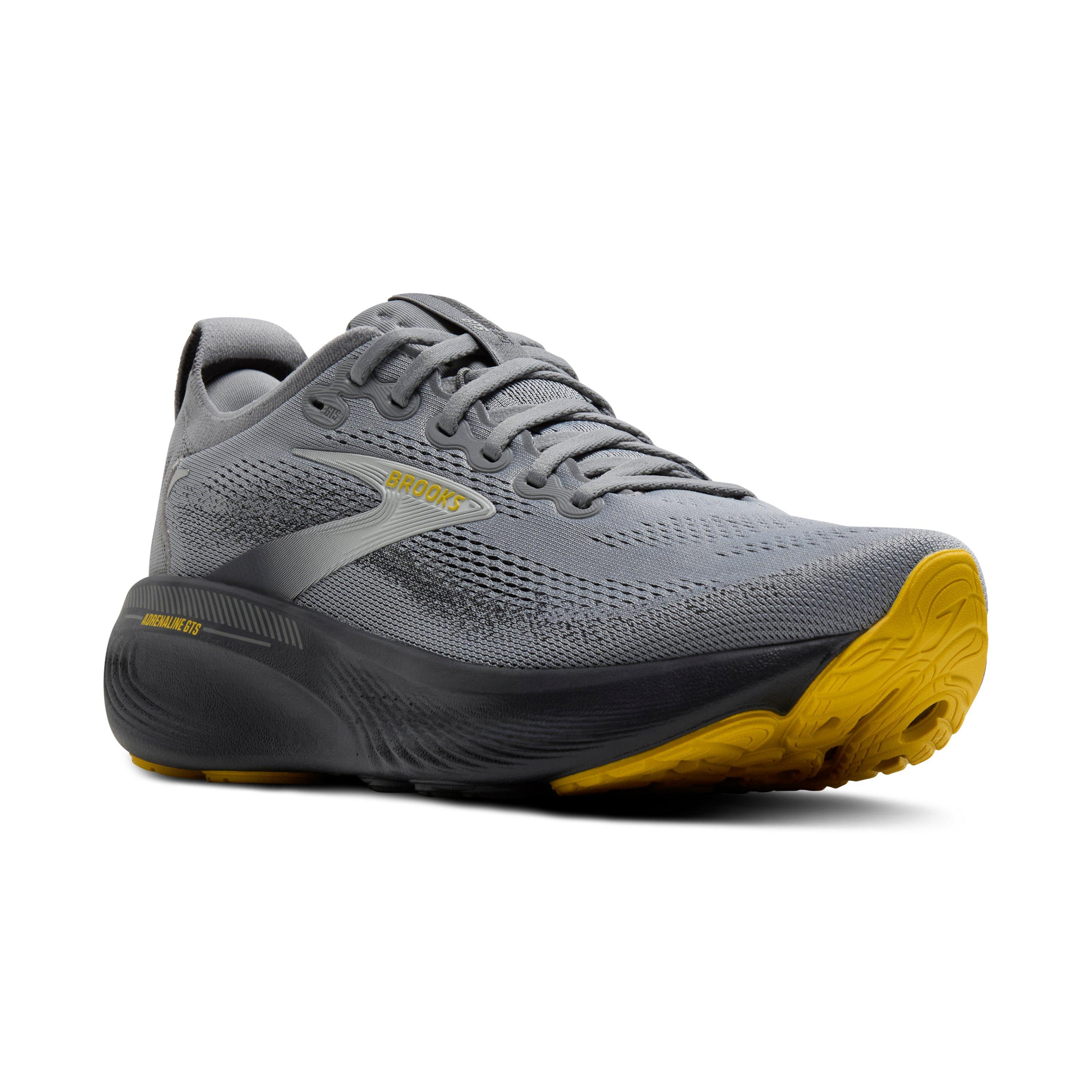 Brooks Adrenaline GTS 25 "Primer Grey/Ebony/Jasmin" Men's Wide Running Shoe - GREY/EBONY/JASMIN