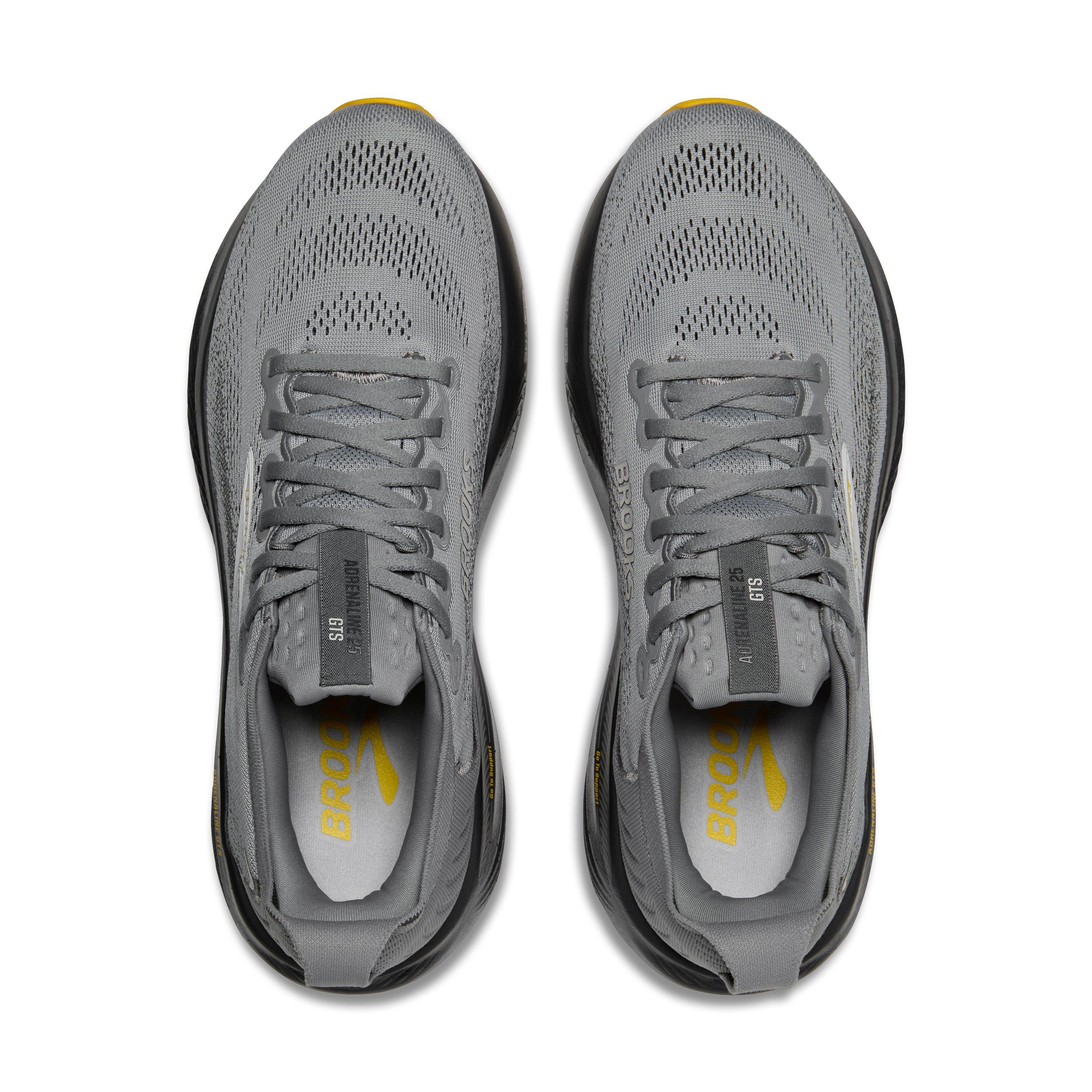 Brooks Adrenaline GTS 25 "Primer Grey/Ebony/Jasmin" Men's Wide Running Shoe - GREY/EBONY/JASMIN