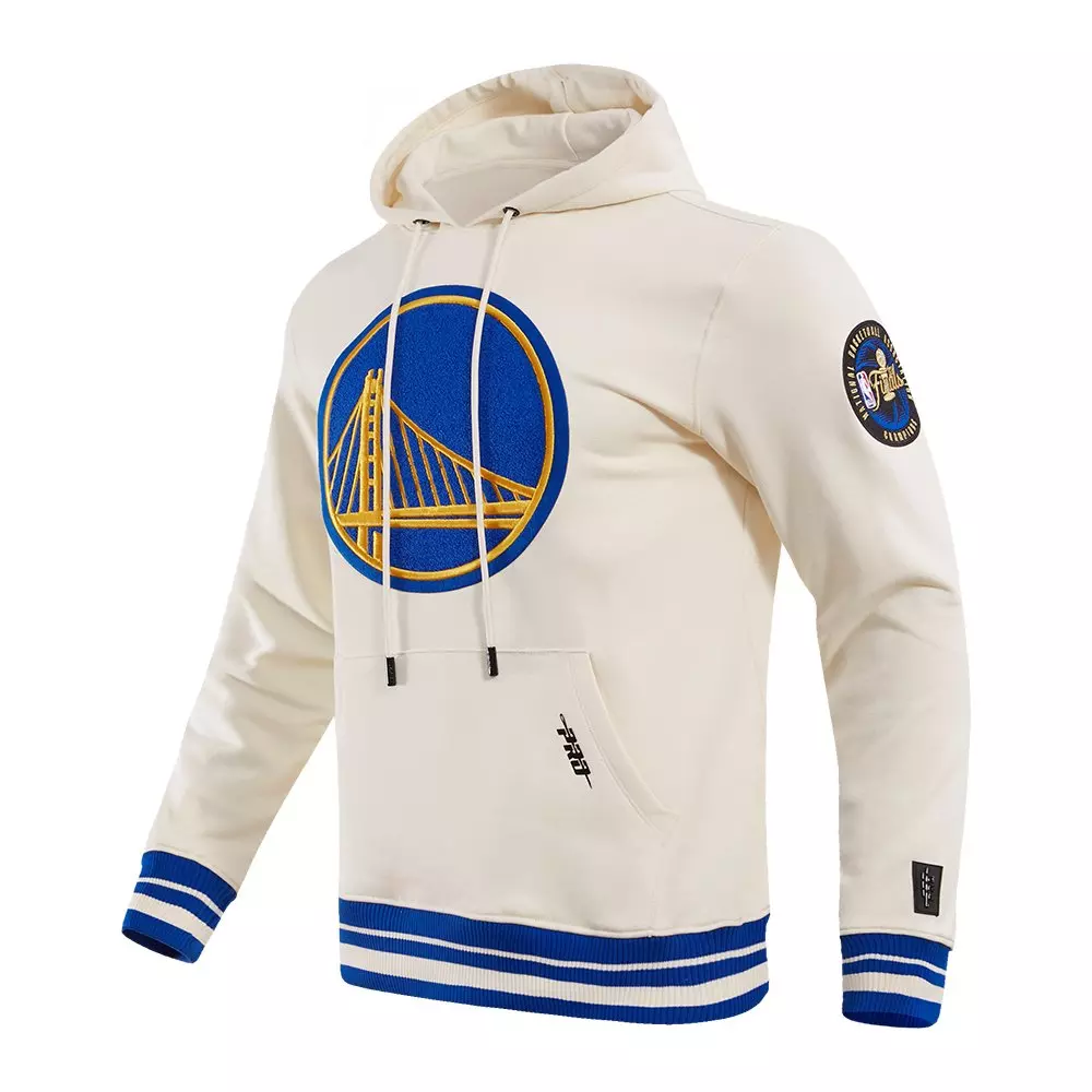 Pro Standard Men's NBA Golden State Warriors Retro Classic Fleece Pullover Hoodie - Eggshell/Royal - EGGSHELL/ROYAL BLUE