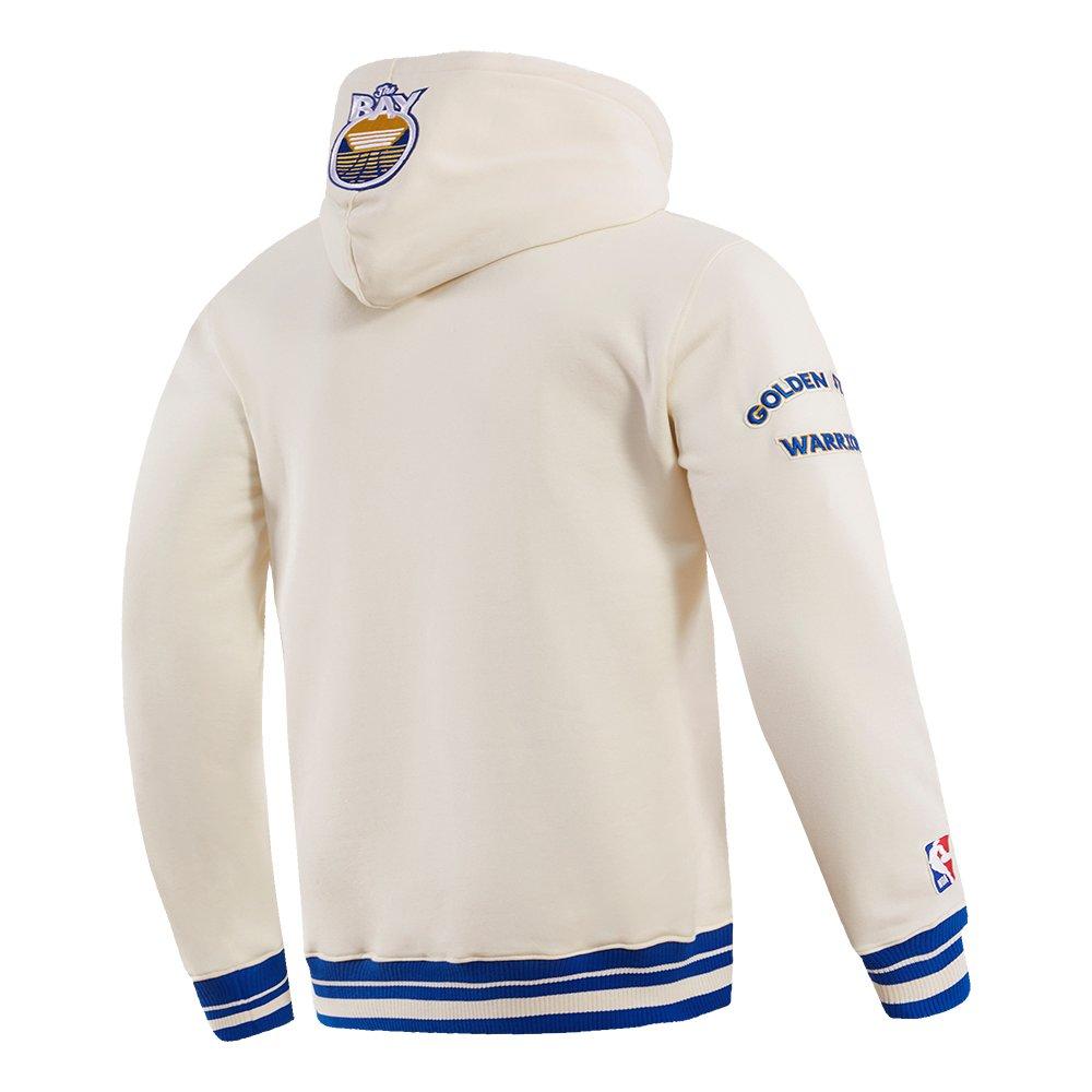 Pro Standard Men's NBA Golden State Warriors Retro Classic Fleece Pullover Hoodie -Eggshell/Royal - EGGSHELL/ROYAL BLUE Thumbnail View 4