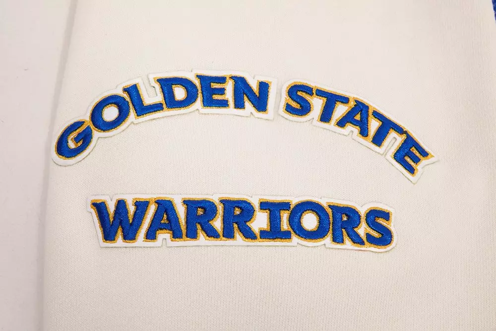Pro Standard Men's NBA Golden State Warriors Retro Classic Fleece Pullover Hoodie - Eggshell/Royal - EGGSHELL/ROYAL BLUE