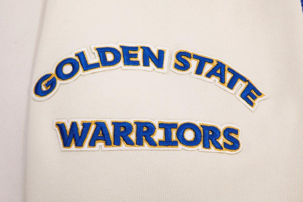 Pro Standard Men's NBA Golden State Warriors Retro Classic Fleece Pullover Hoodie -Eggshell/Royal - EGGSHELL/ROYAL BLUE Thumbnail View 5