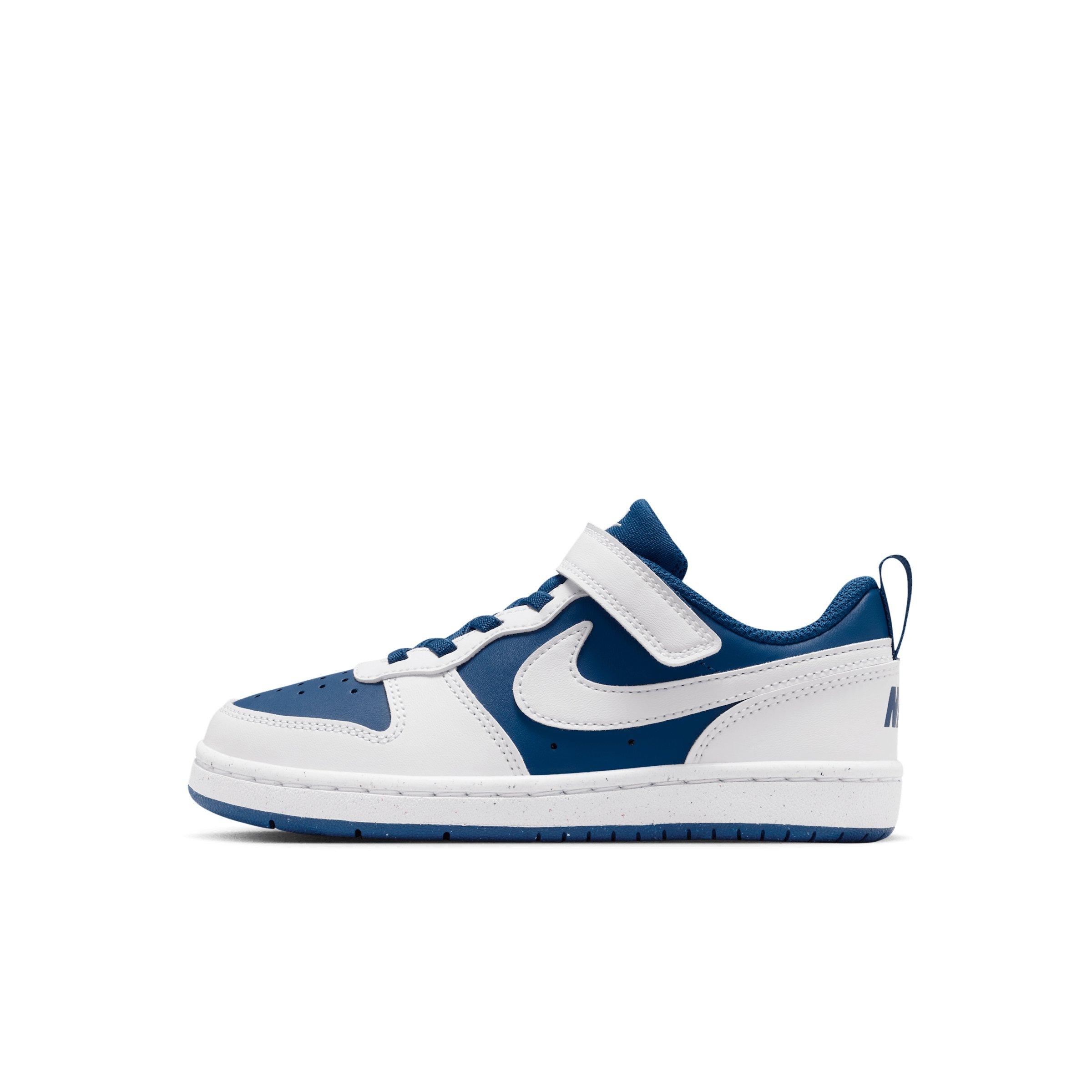 Nike Court Borough Low Recraft "Court Blue/White/White" Preschool Boys' Shoe - BLUE/WHITE/WHITE Thumbnail View 2