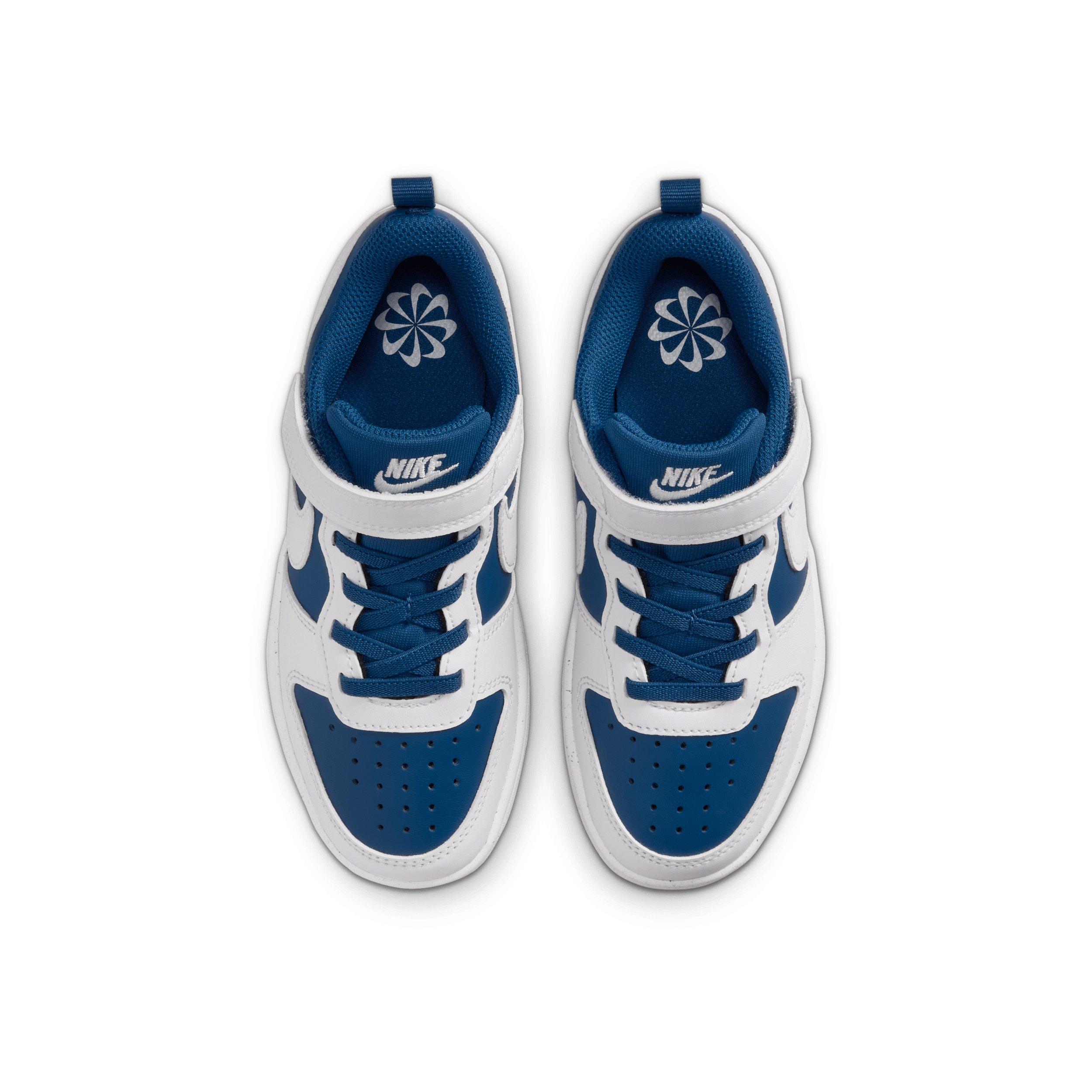 Nike Court Borough Low Recraft "Court Blue/White/White" Preschool Boys' Shoe - BLUE/WHITE/WHITE Thumbnail View 4